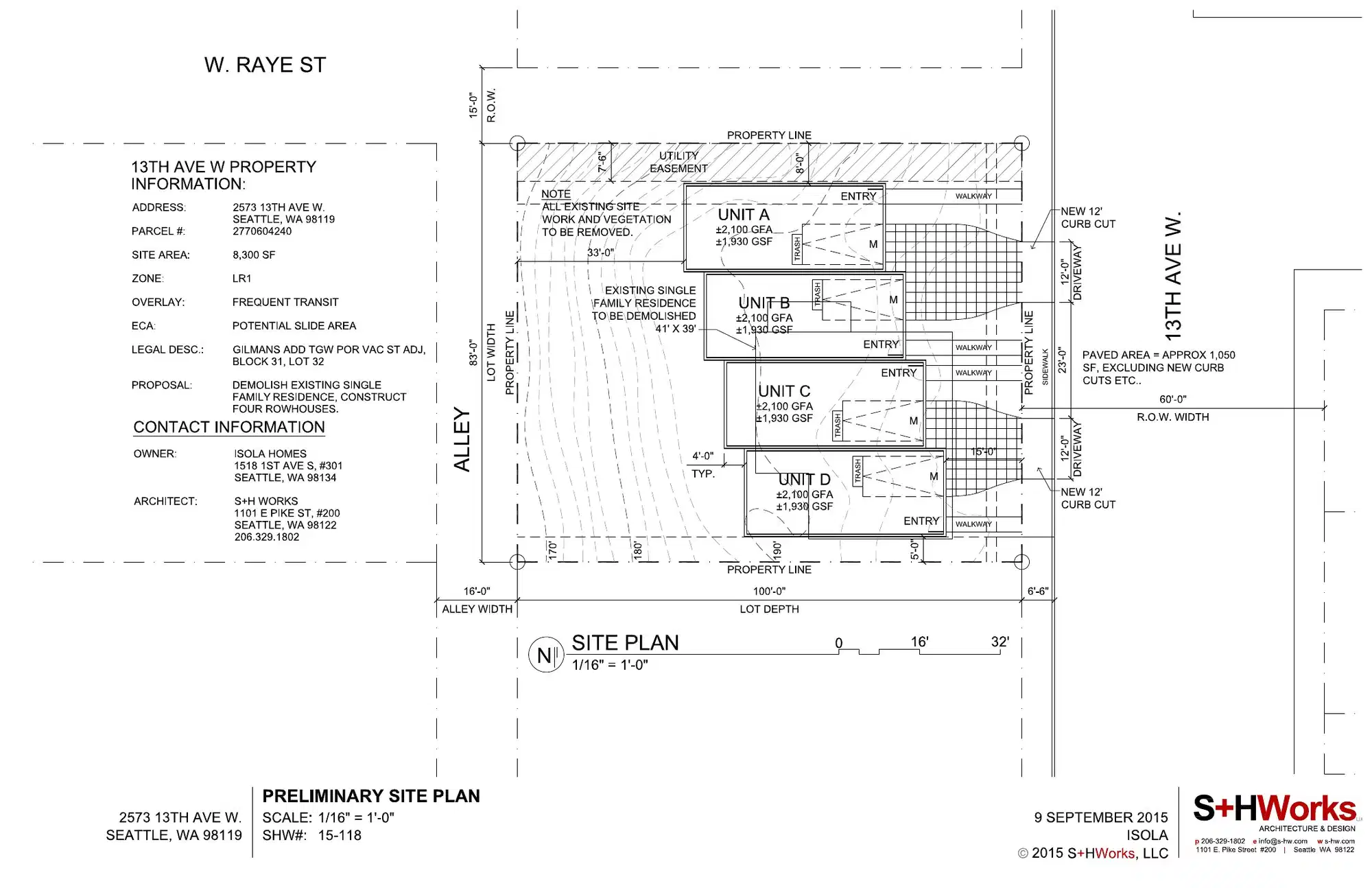 Site plan for 2573 13th Ave W