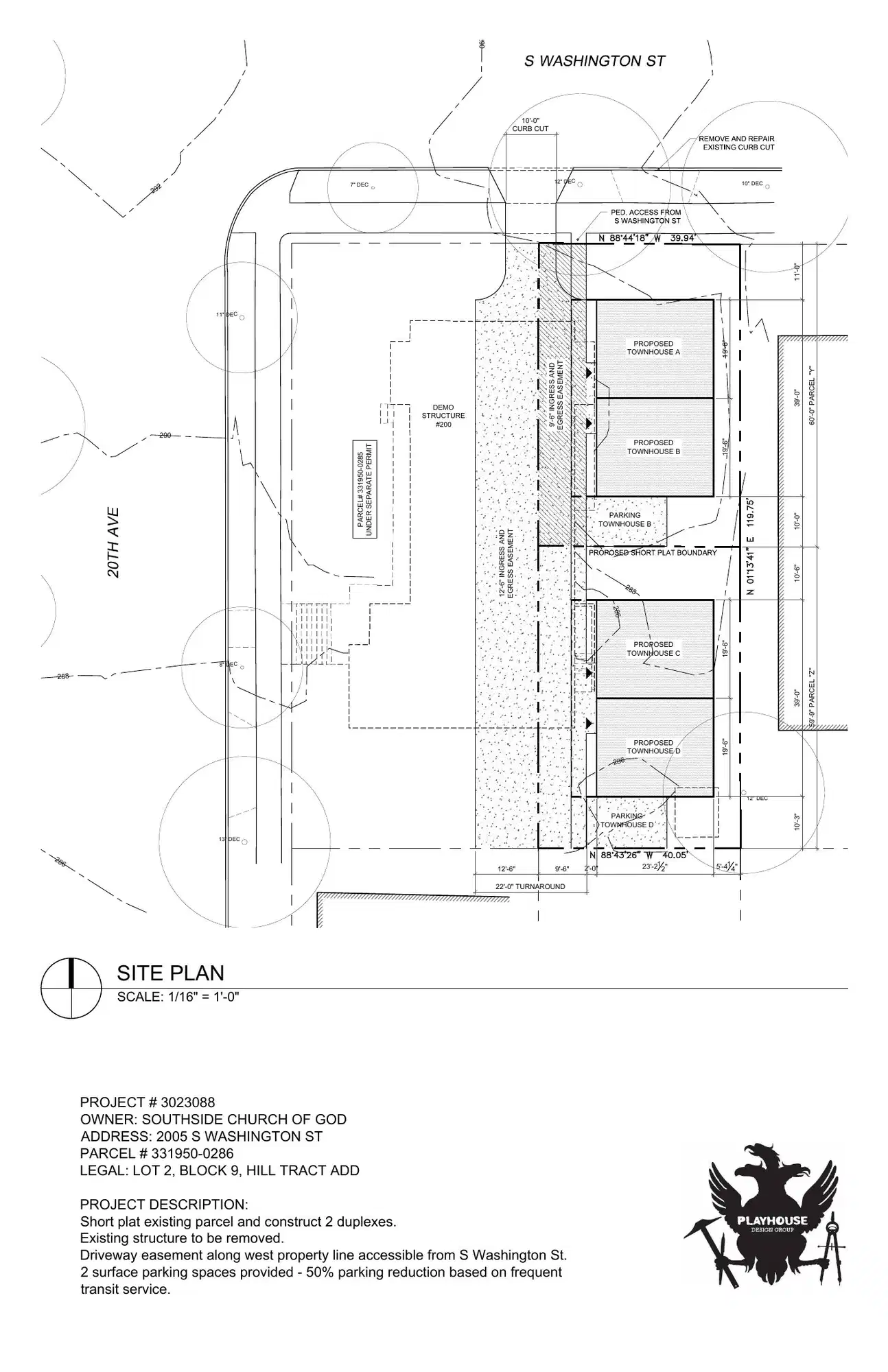 Site plan for 2007 S Washington St