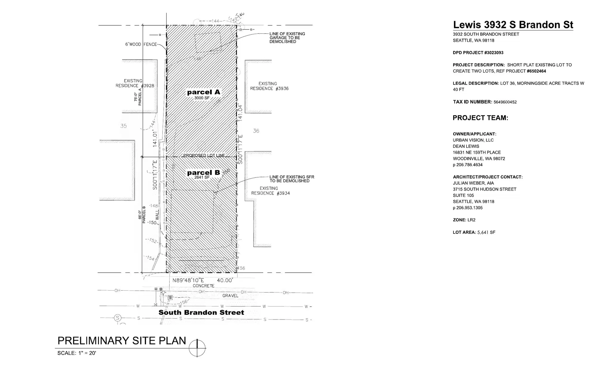 Site plan for 3932 S Brandon St