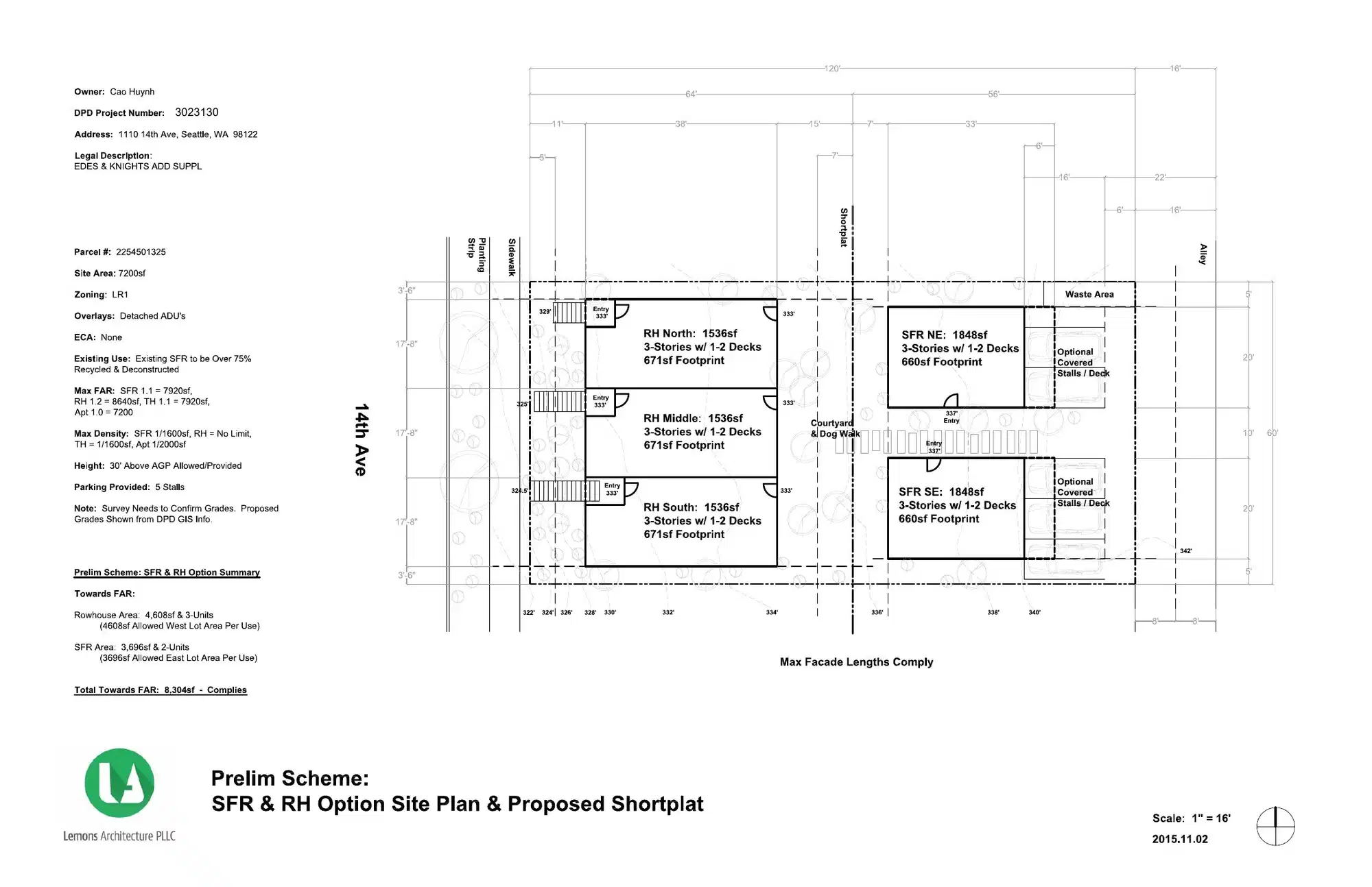 Site plan for 1106 14th Ave