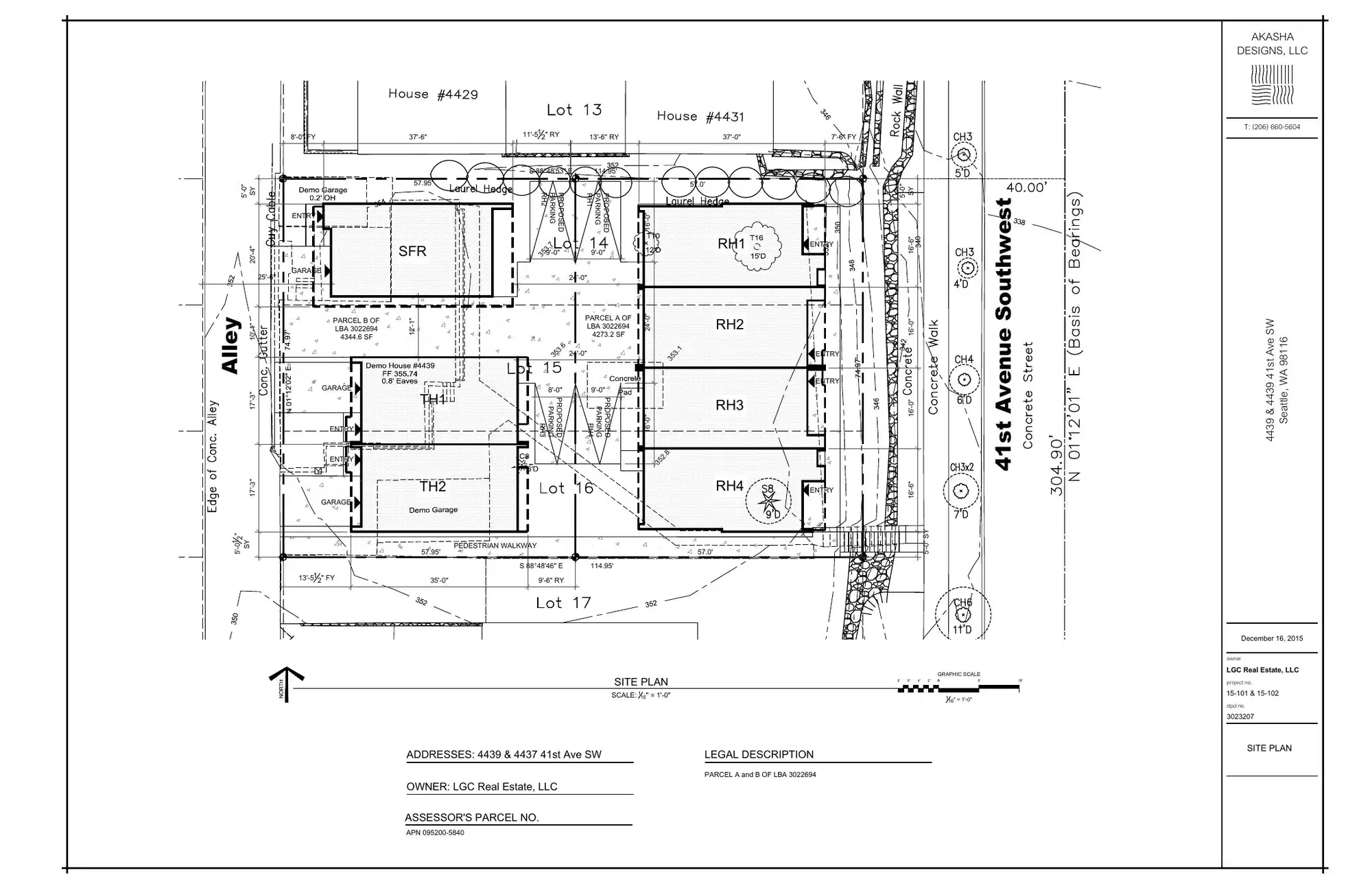 Site plan for 4437 41st Ave SW