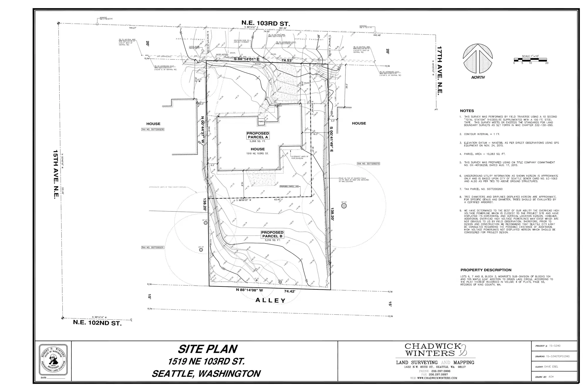 Site plan for 1521 NE 103rd St