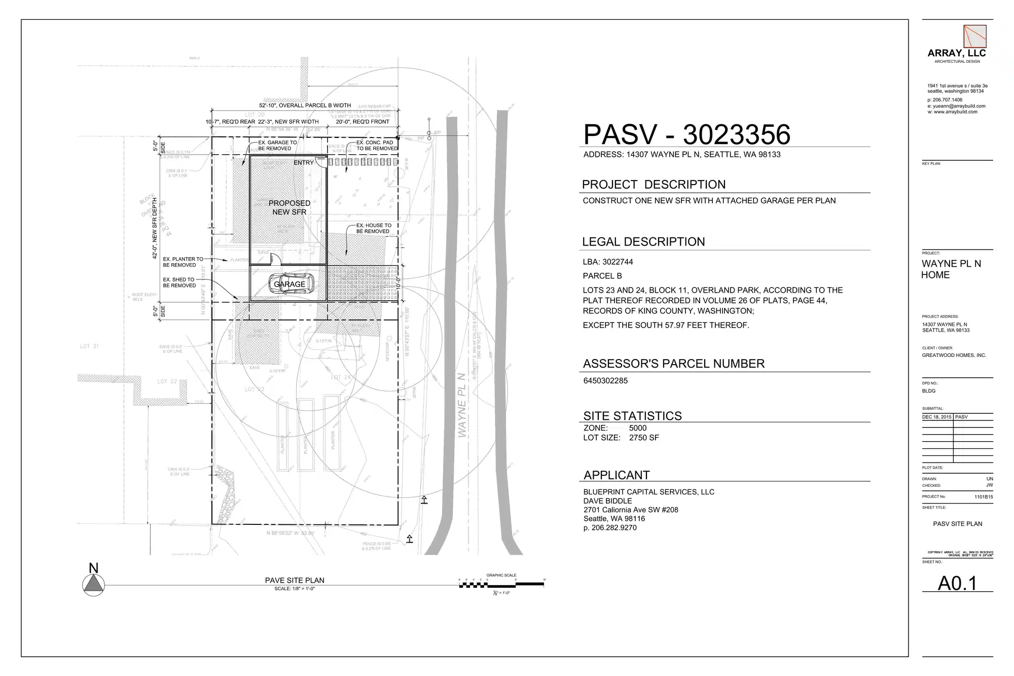 Site plan for 14307 Wayne Pl N