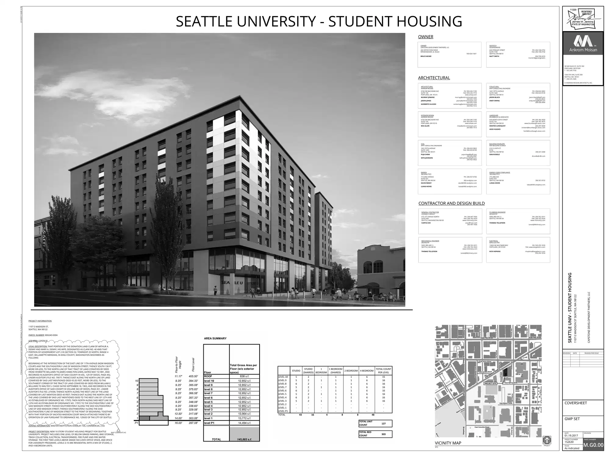 Site plan for 1107 E Madison St