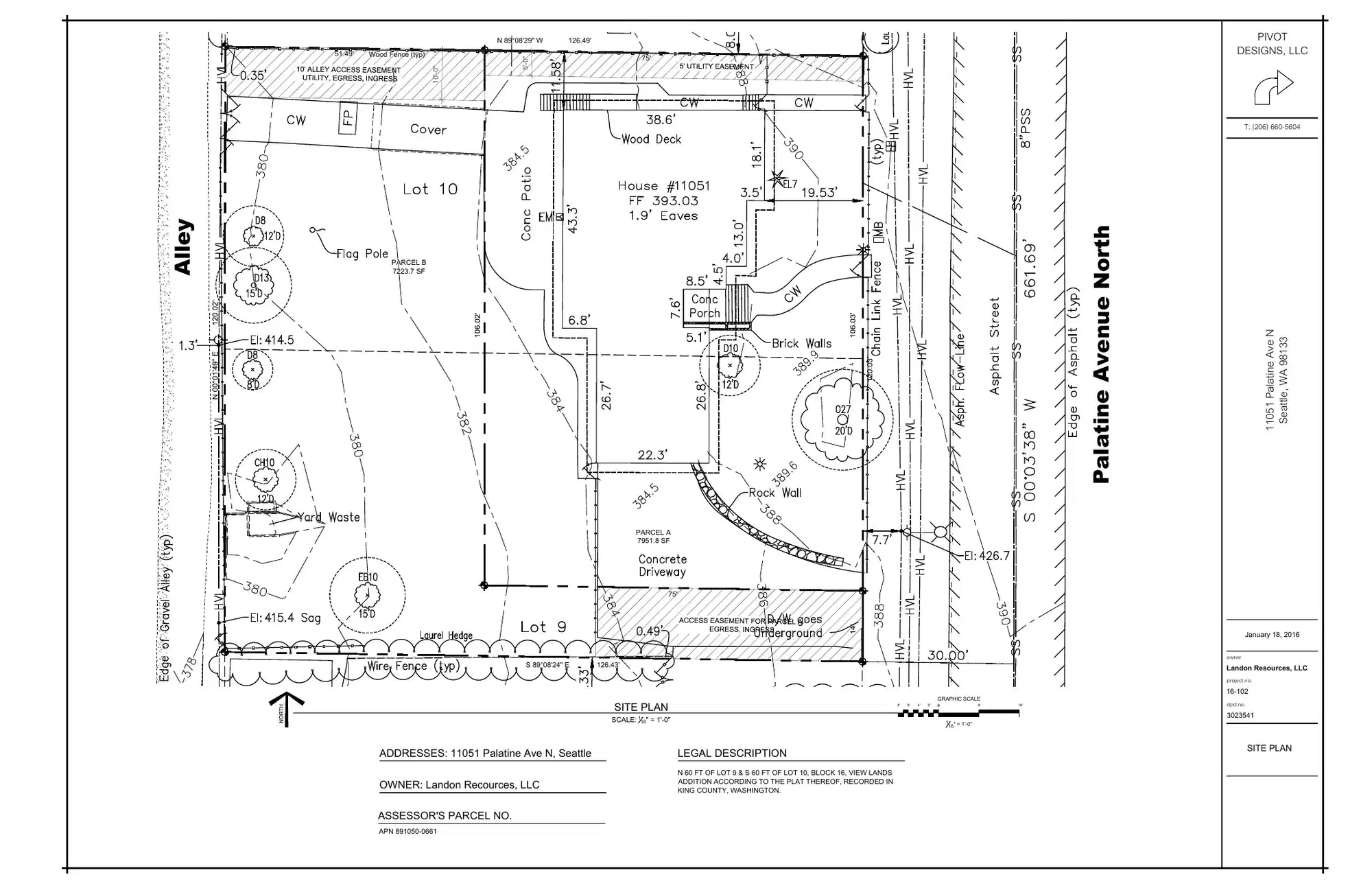 Site plan for 11043 Palatine Ave N