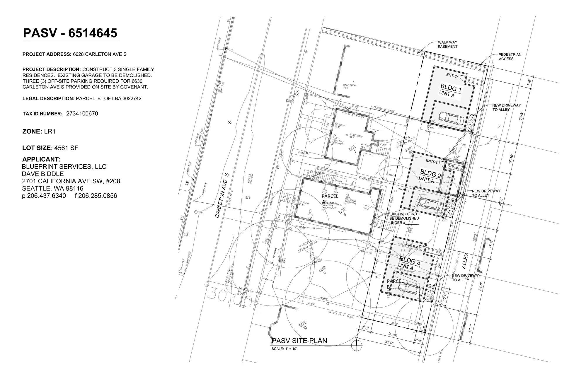 Site plan for 6624 Carleton Ave S