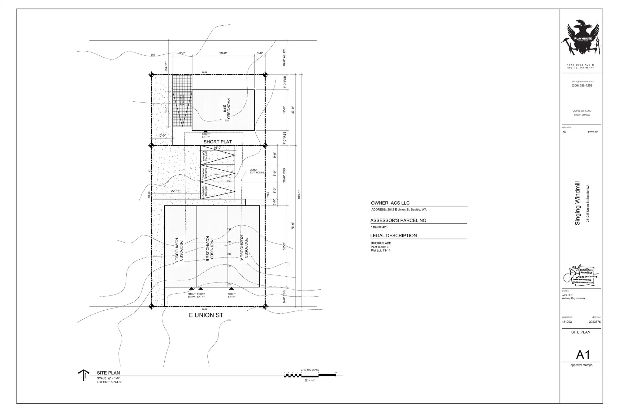 Site plan for 2812 E Union St