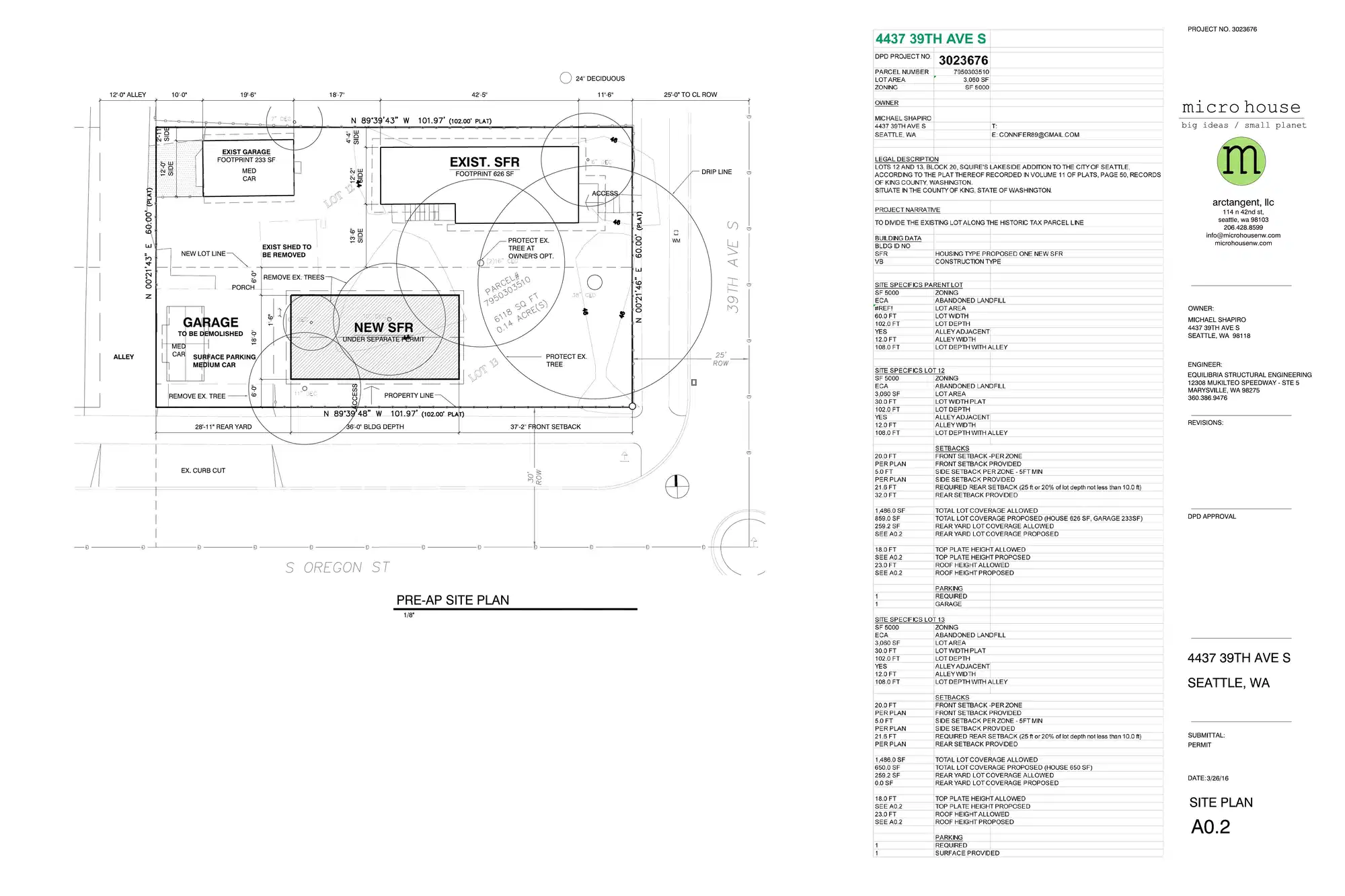 Site plan for 4443 39th Ave S