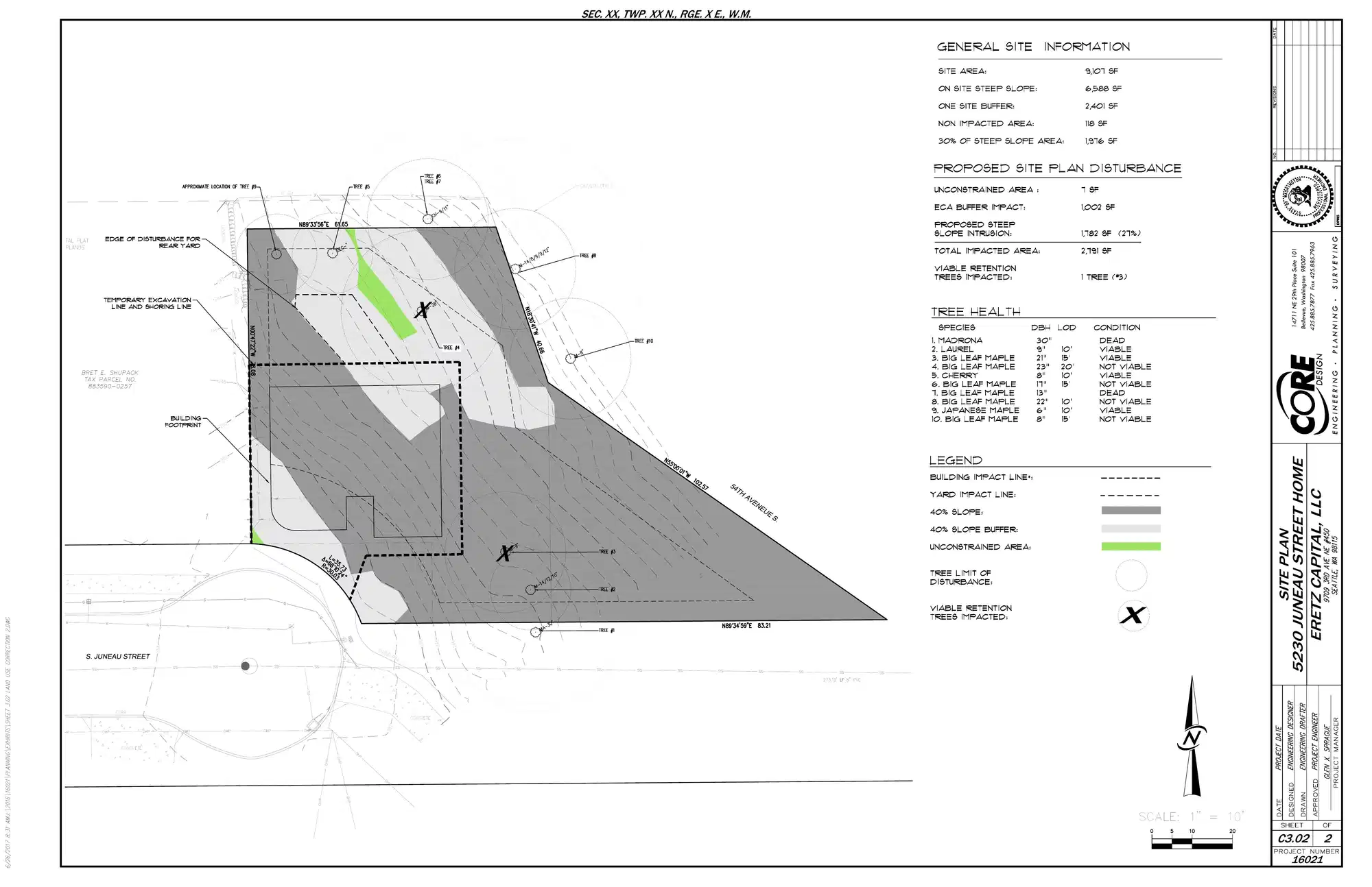 Site plan for 5230 S Juneau St