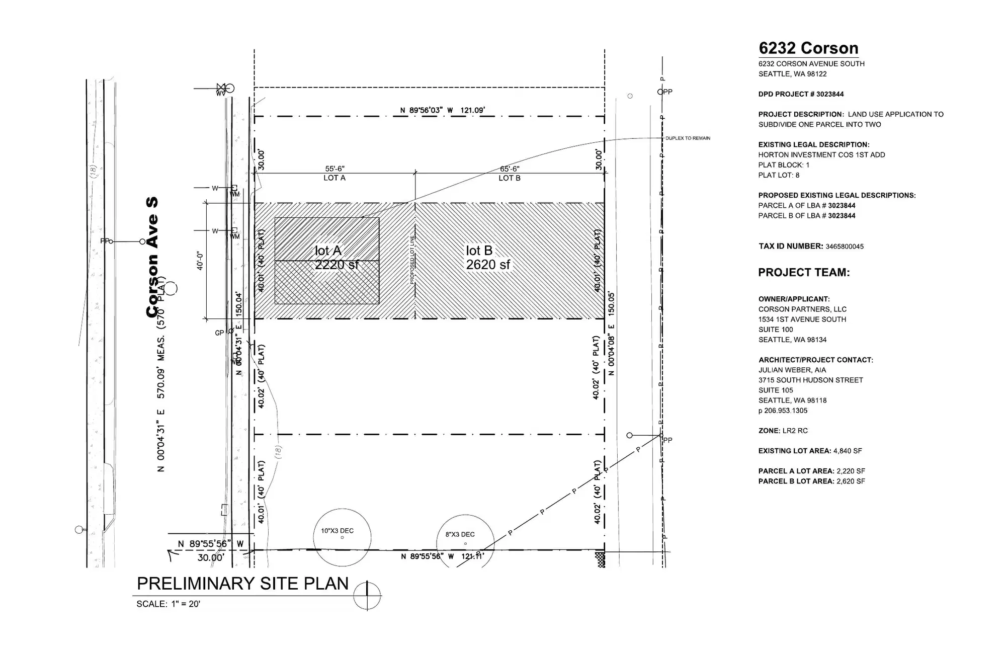 Site plan for 6232 Corson Ave S