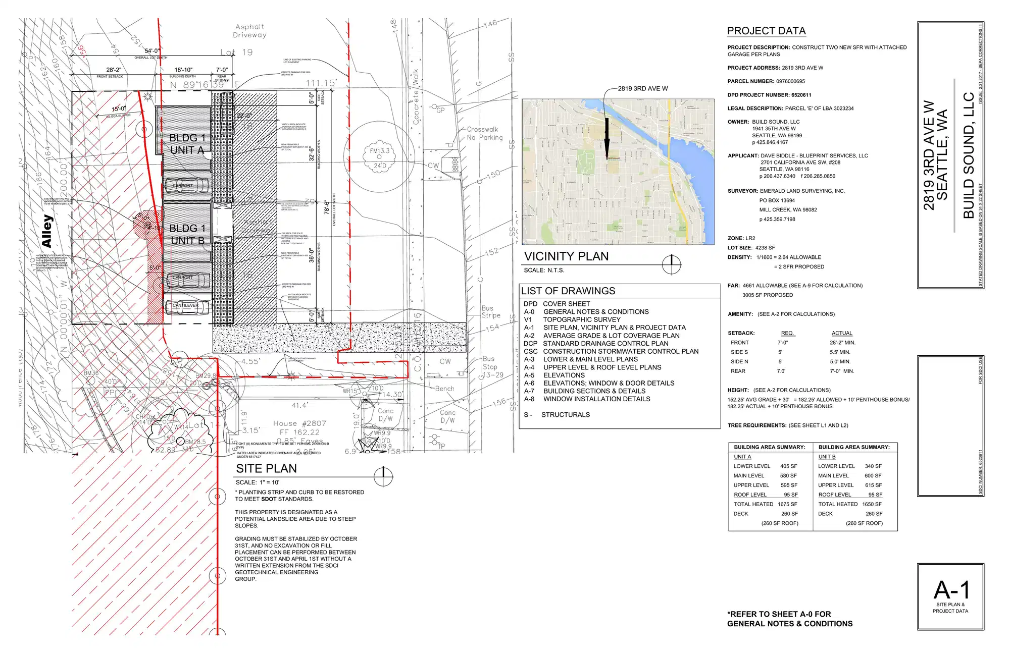 Site plan for 2821 3rd Ave W