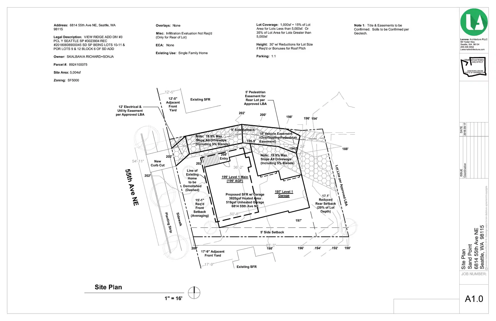 Site plan for 6814 55th Ave NE