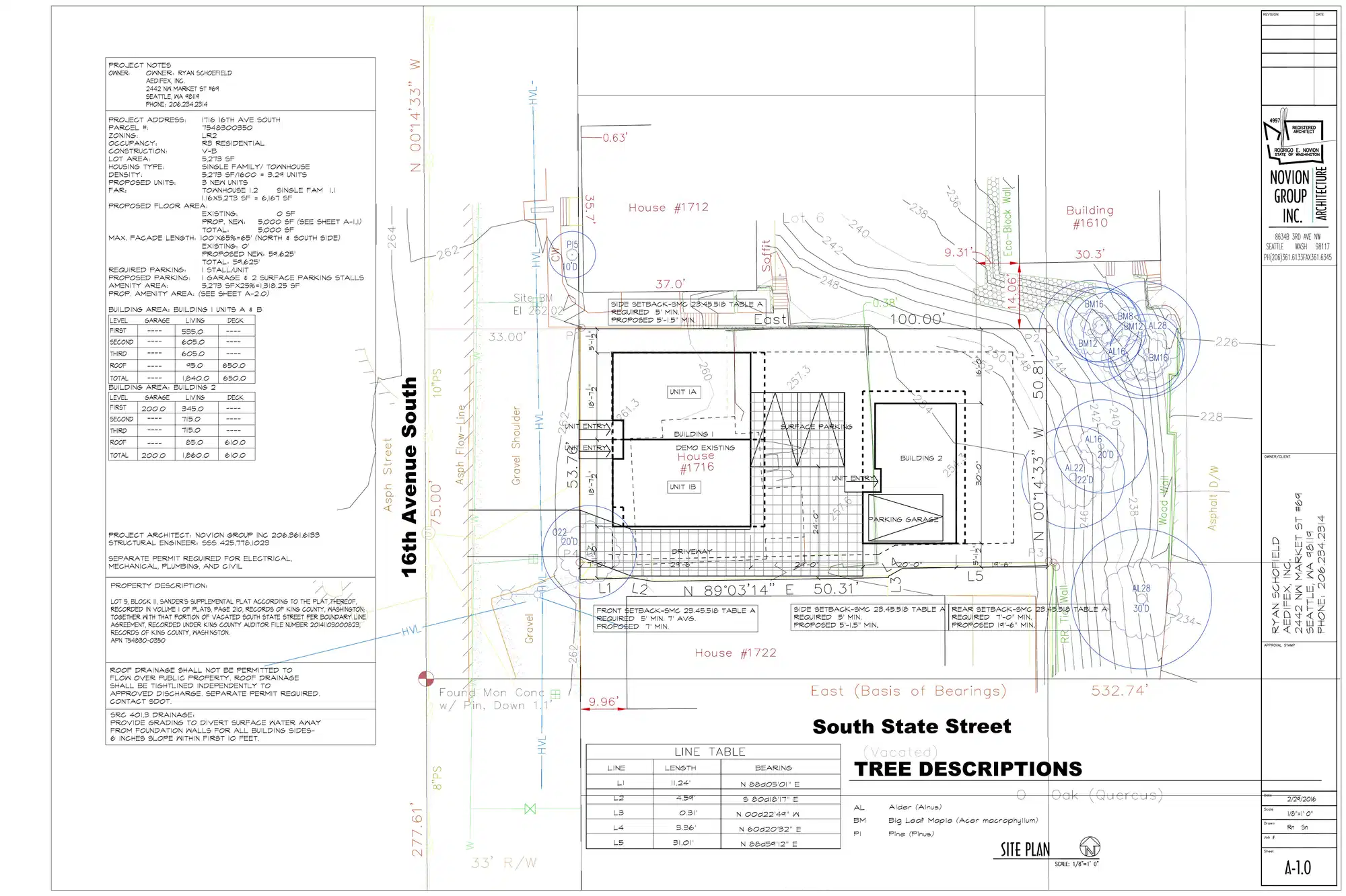 Site plan for 1716 16th Ave S
