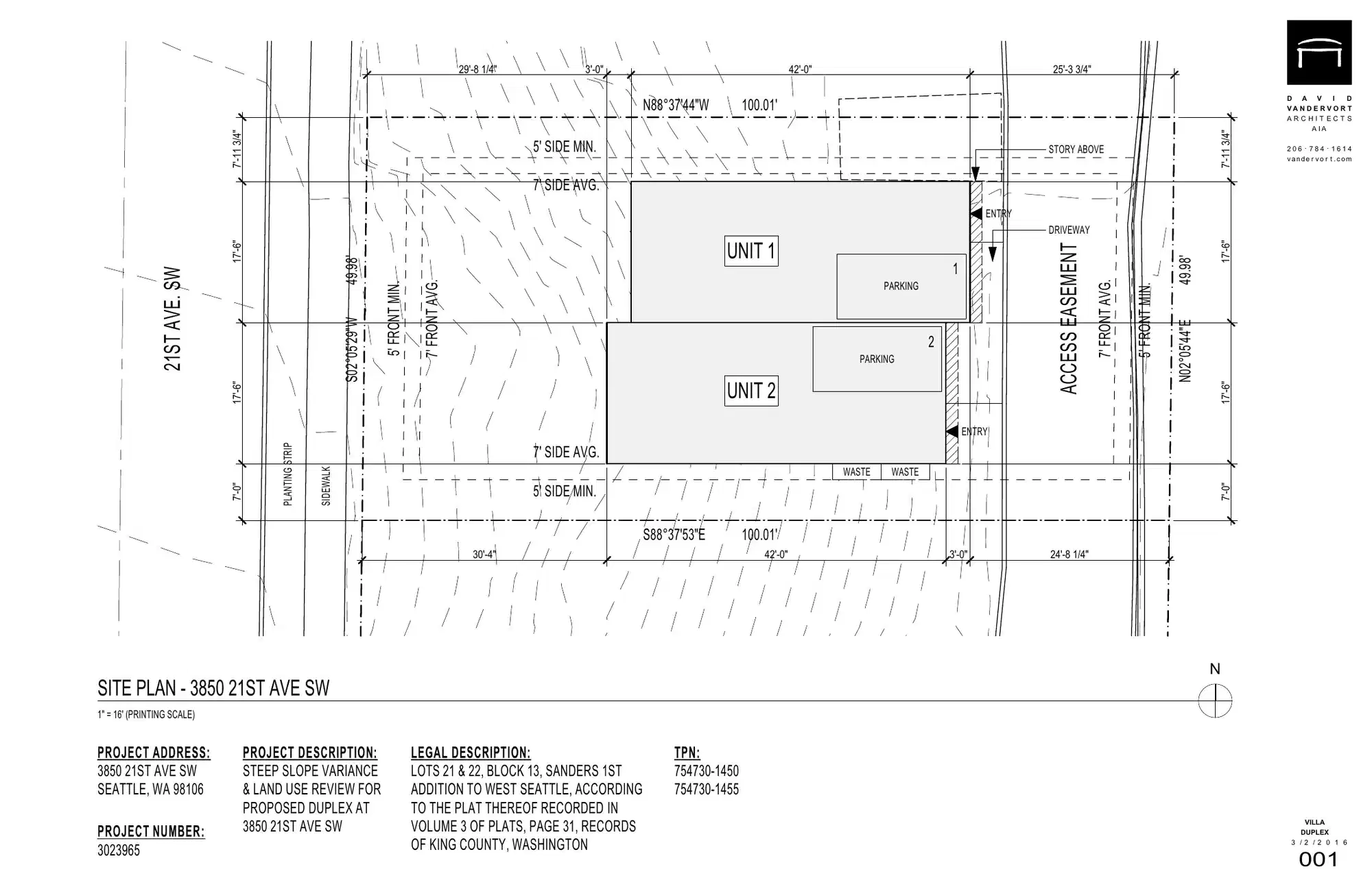 Site plan for 3850 21st Ave SW