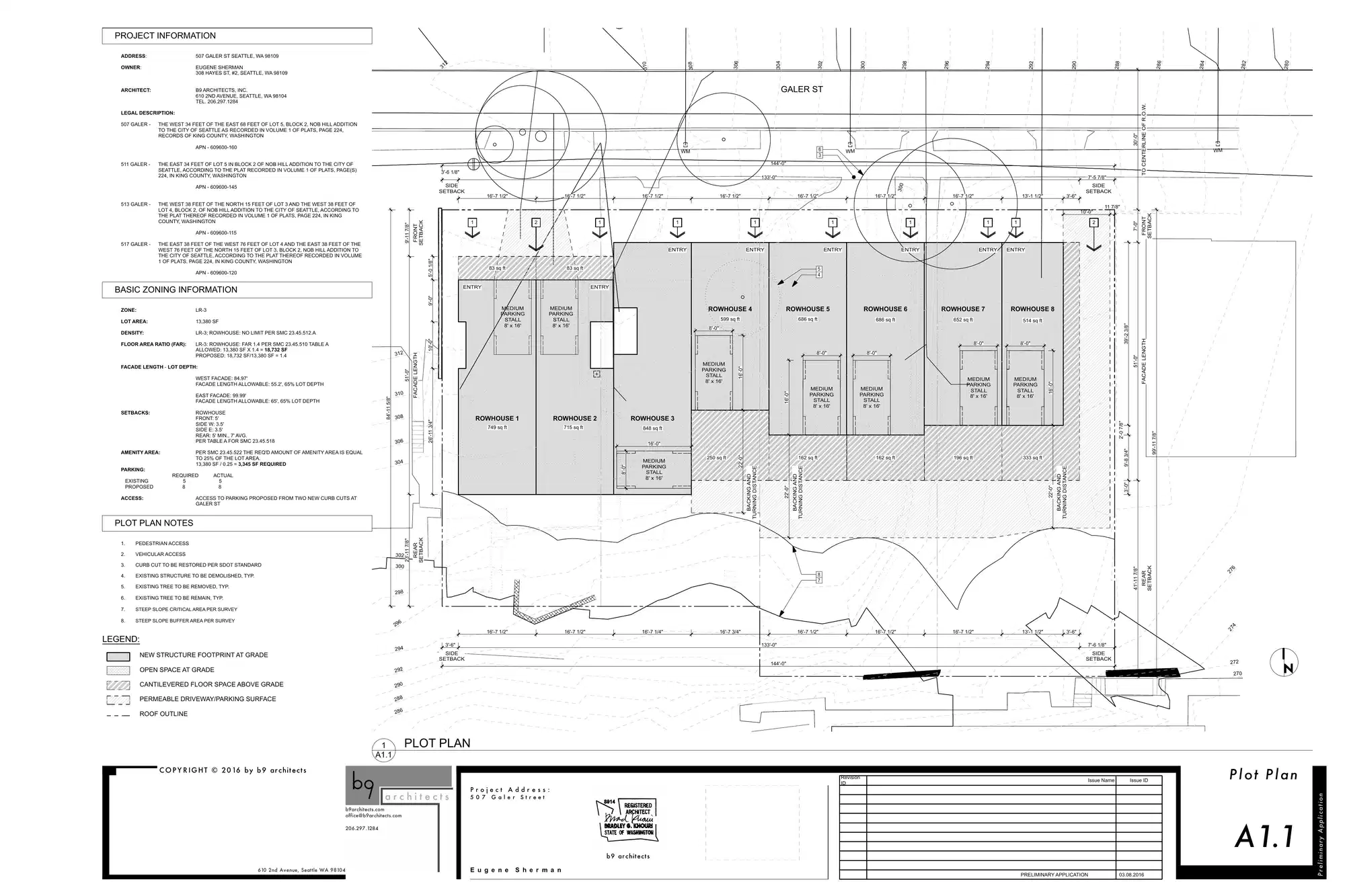 Site plan for 507 Galer St