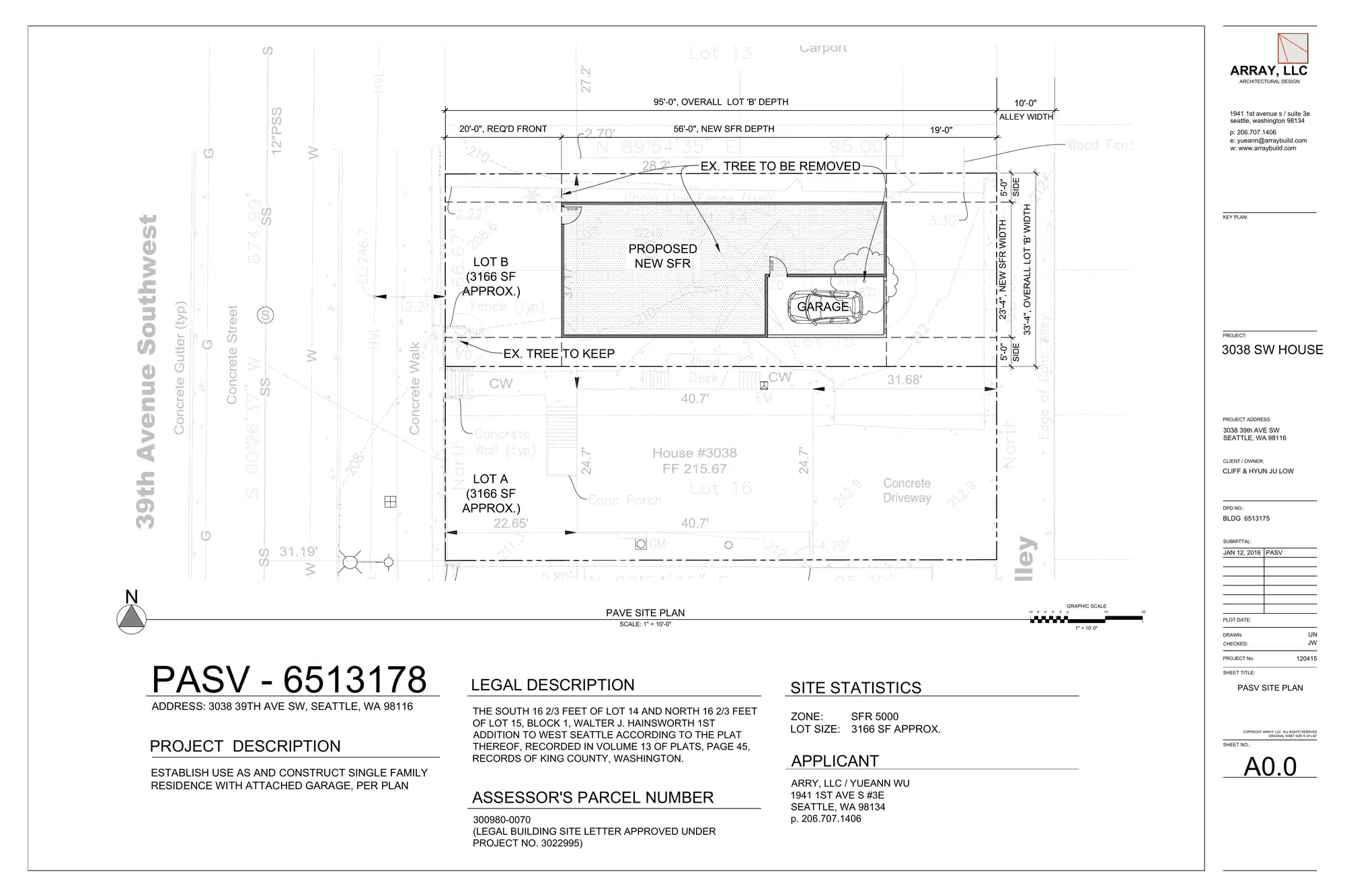 Site plan for 3036 39th Ave SW