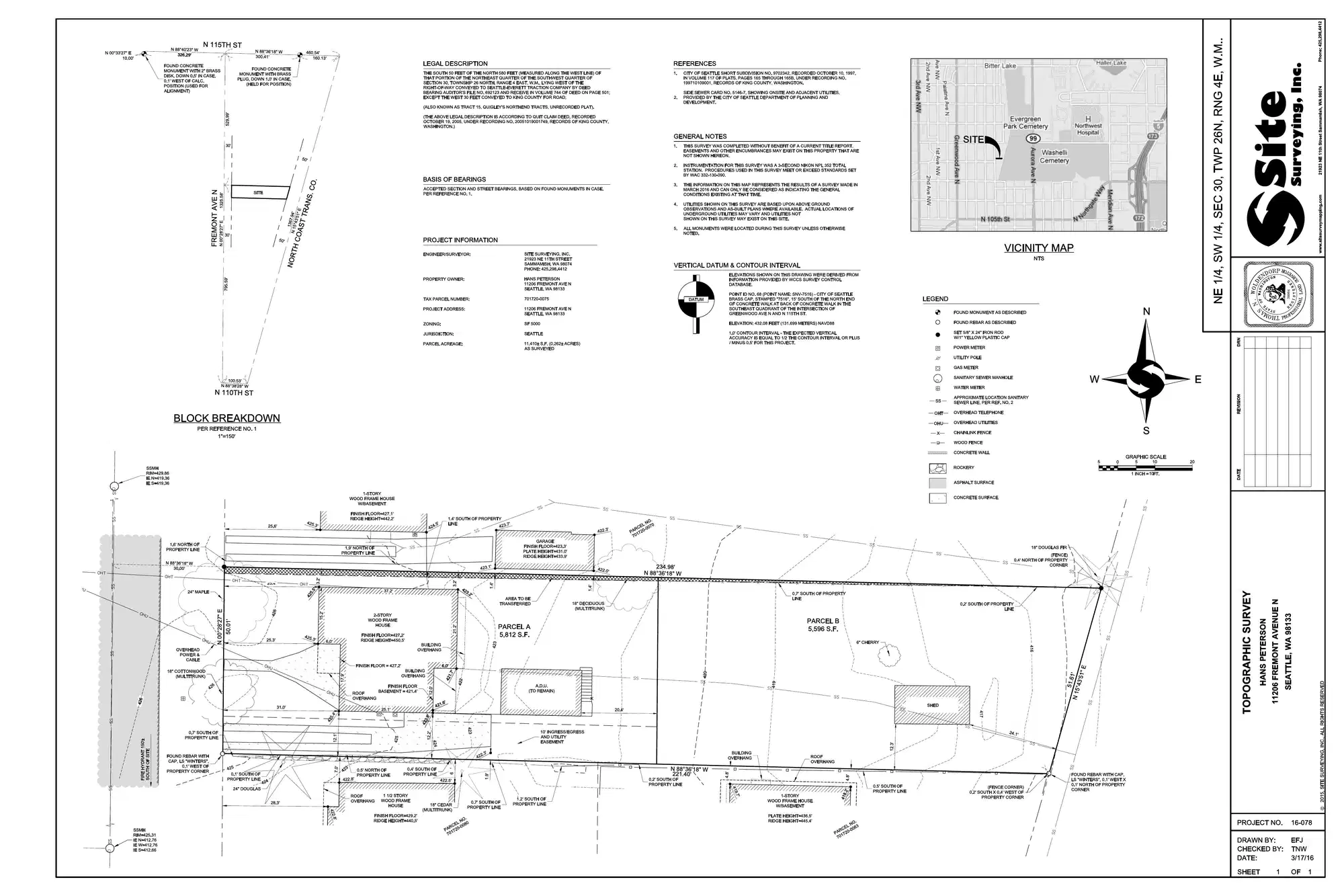Site plan for 11206 Fremont Ave N
