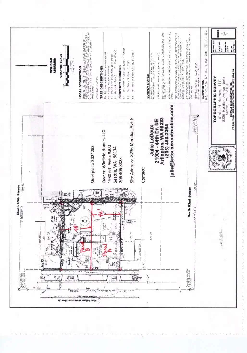 Site plan for 8236 Meridian Ave N