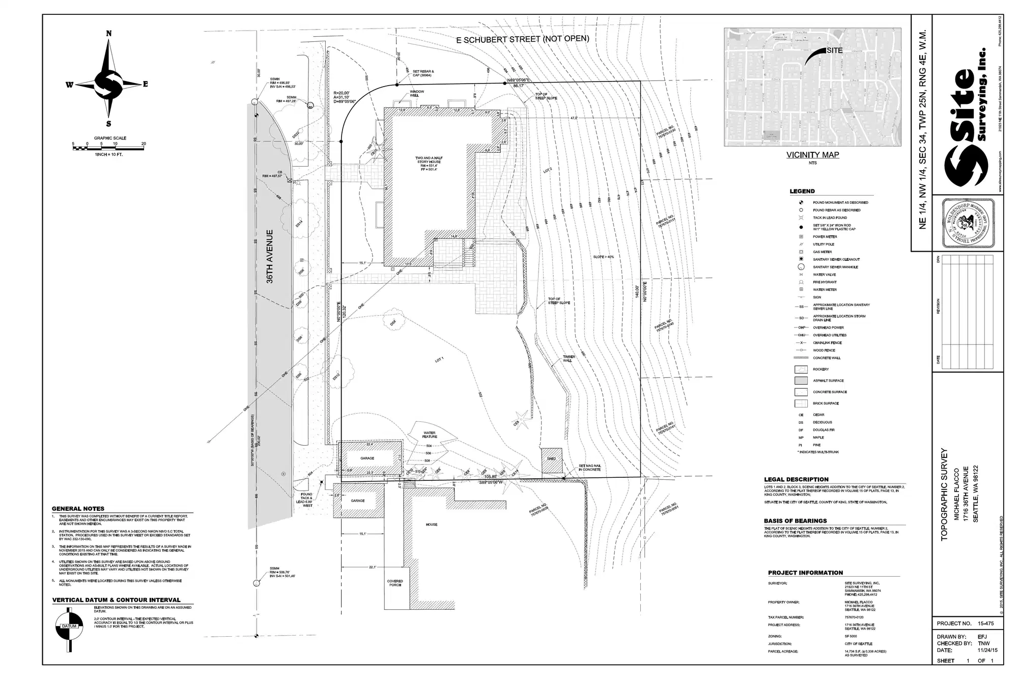 Site plan for 1710 36th Ave
