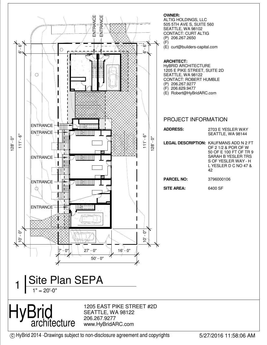 Site plan for 2703 E Yesler Way