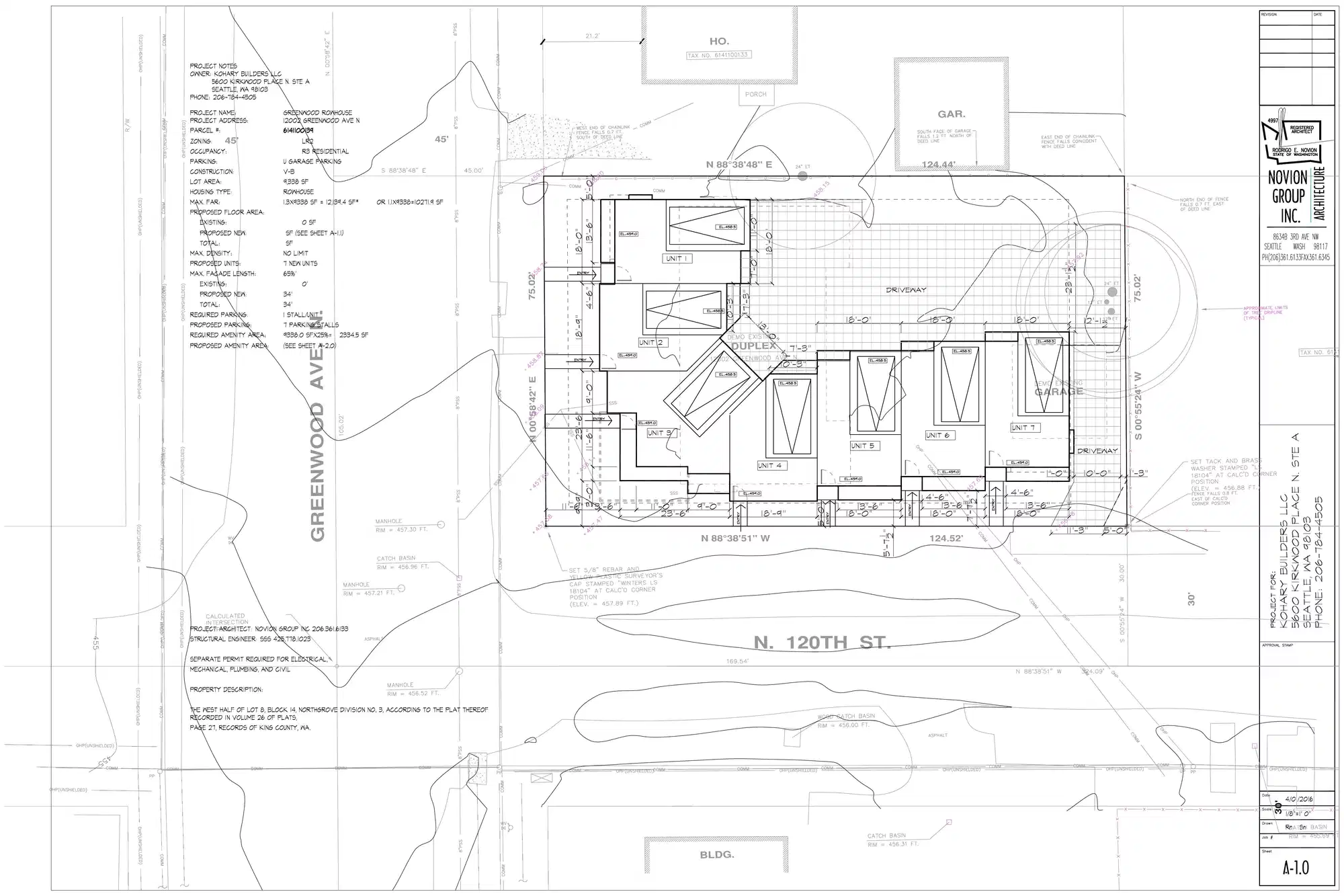 Site plan for 12002 Greenwood Ave N