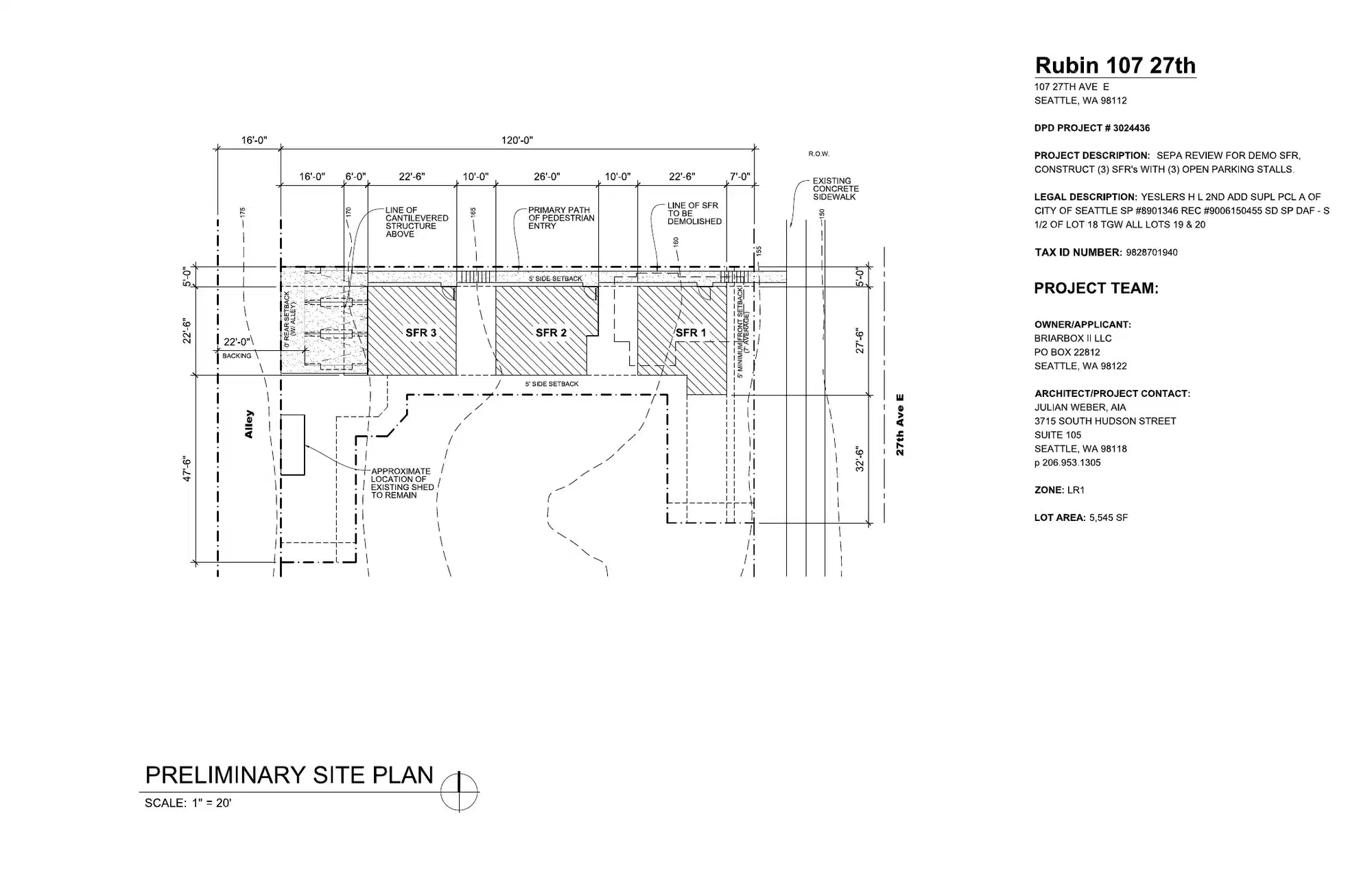 Site plan for 107 27th Ave E