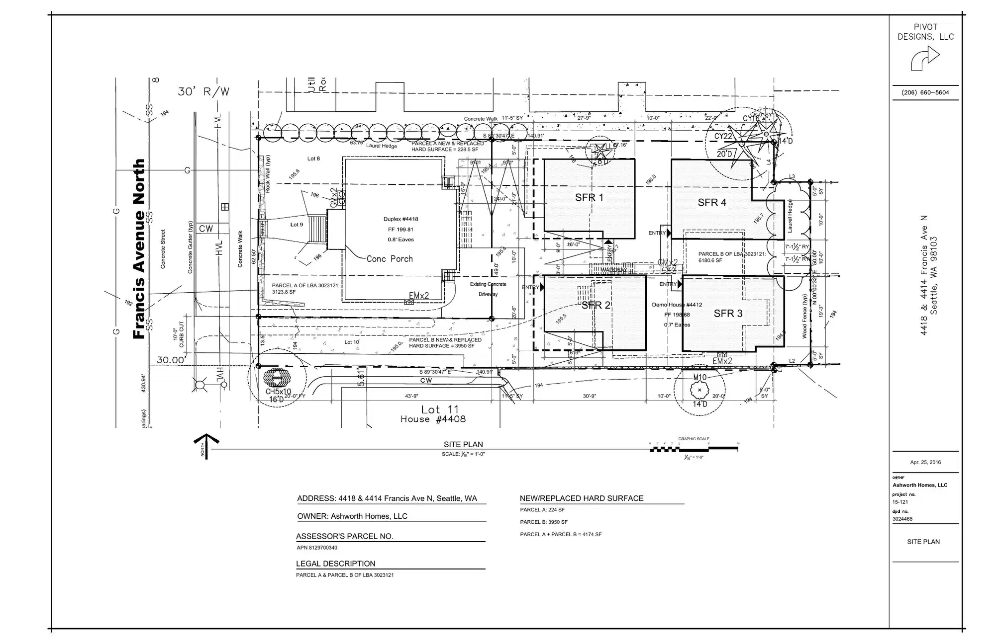 Site plan for 4418 Francis Ave N