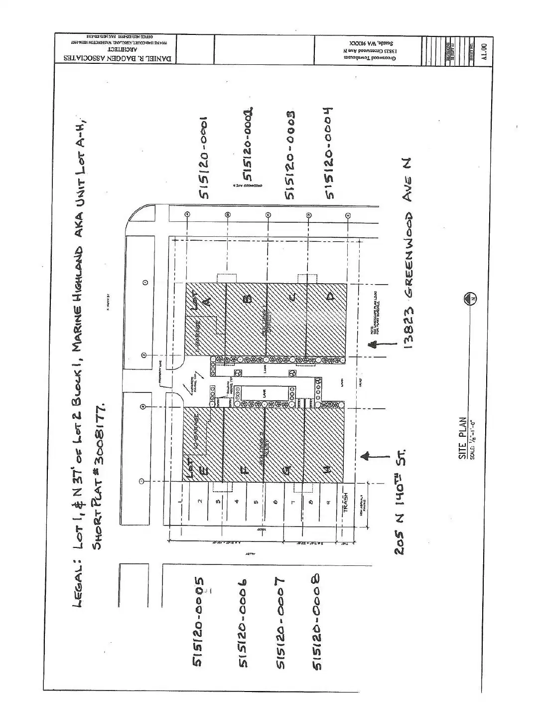 Site plan for 13823 Greenwood Ave N