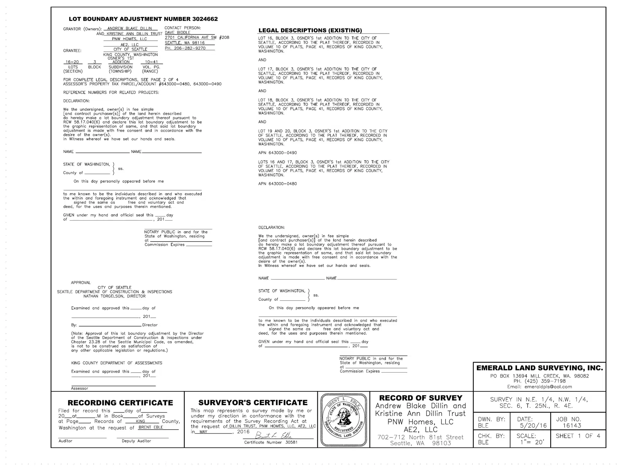 Site plan for 706 N 81st St