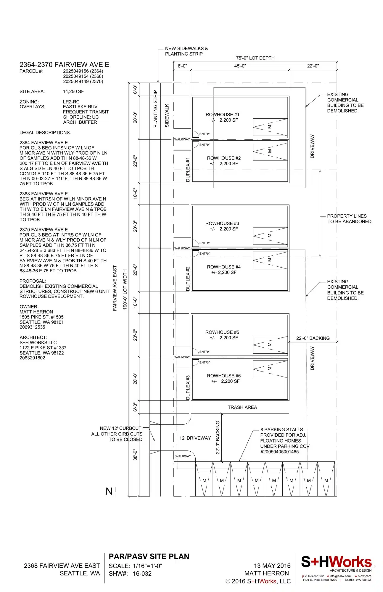 Site plan for 2364 Fairview Ave E
