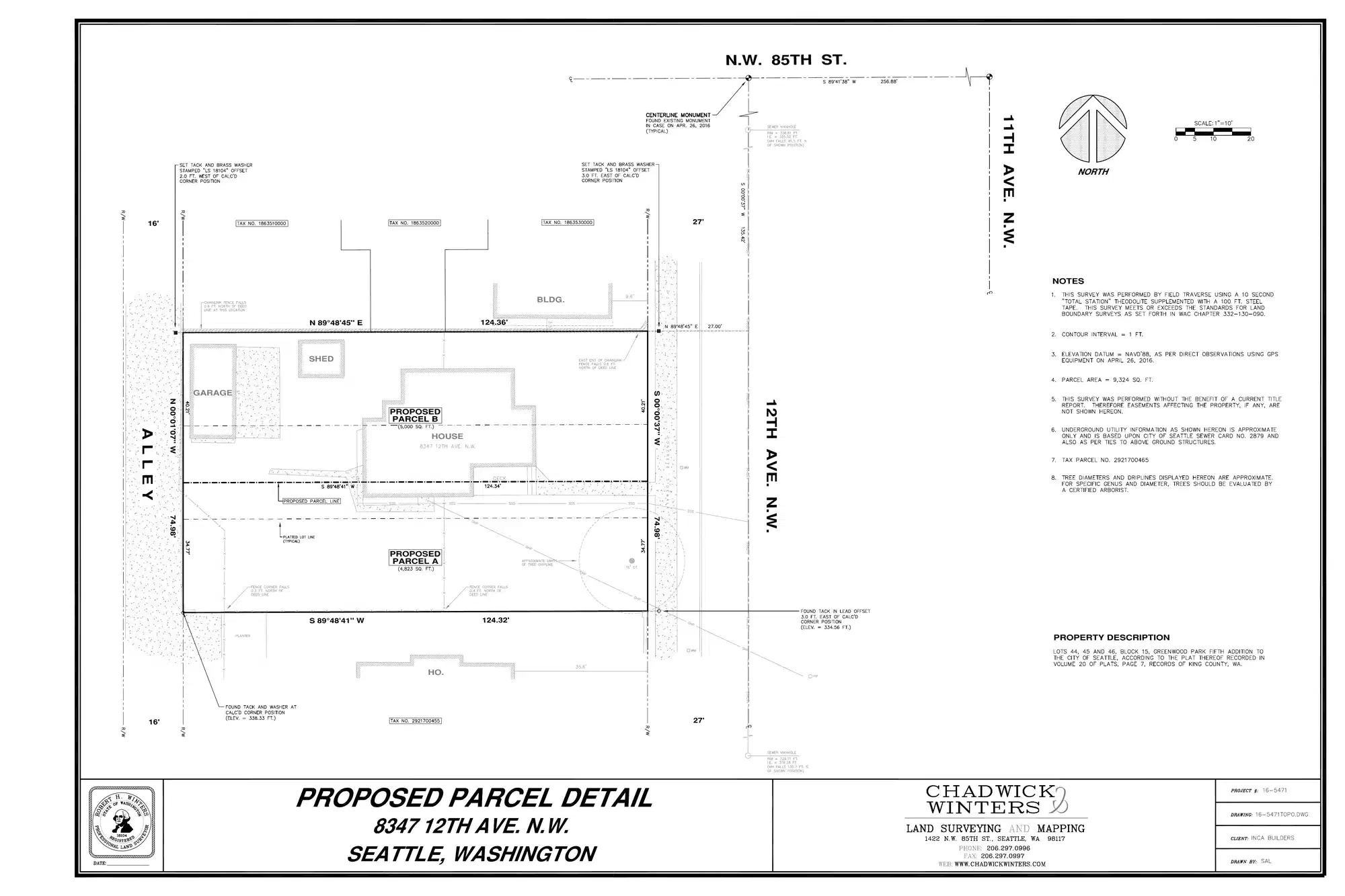 Site plan for 8347 12th Ave NW