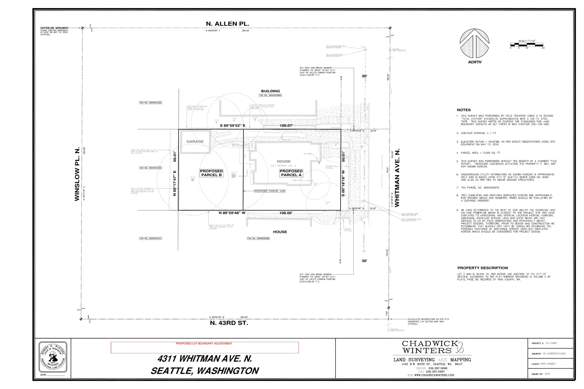 Site plan for 4311 Whitman Ave N