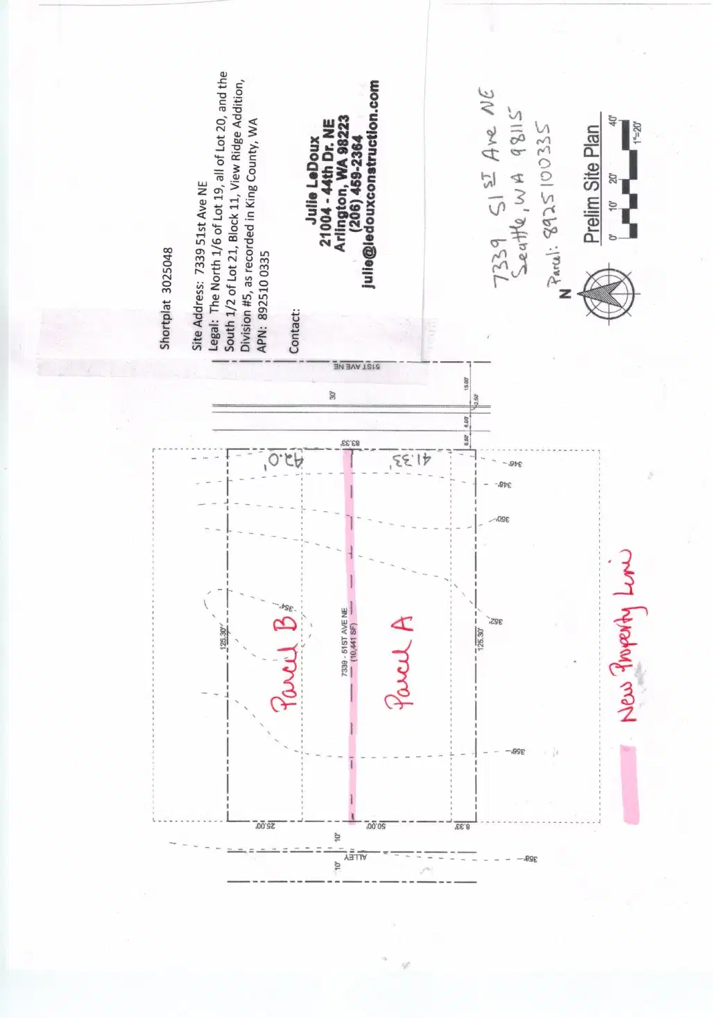 Site plan for 7339 51st Ave NE