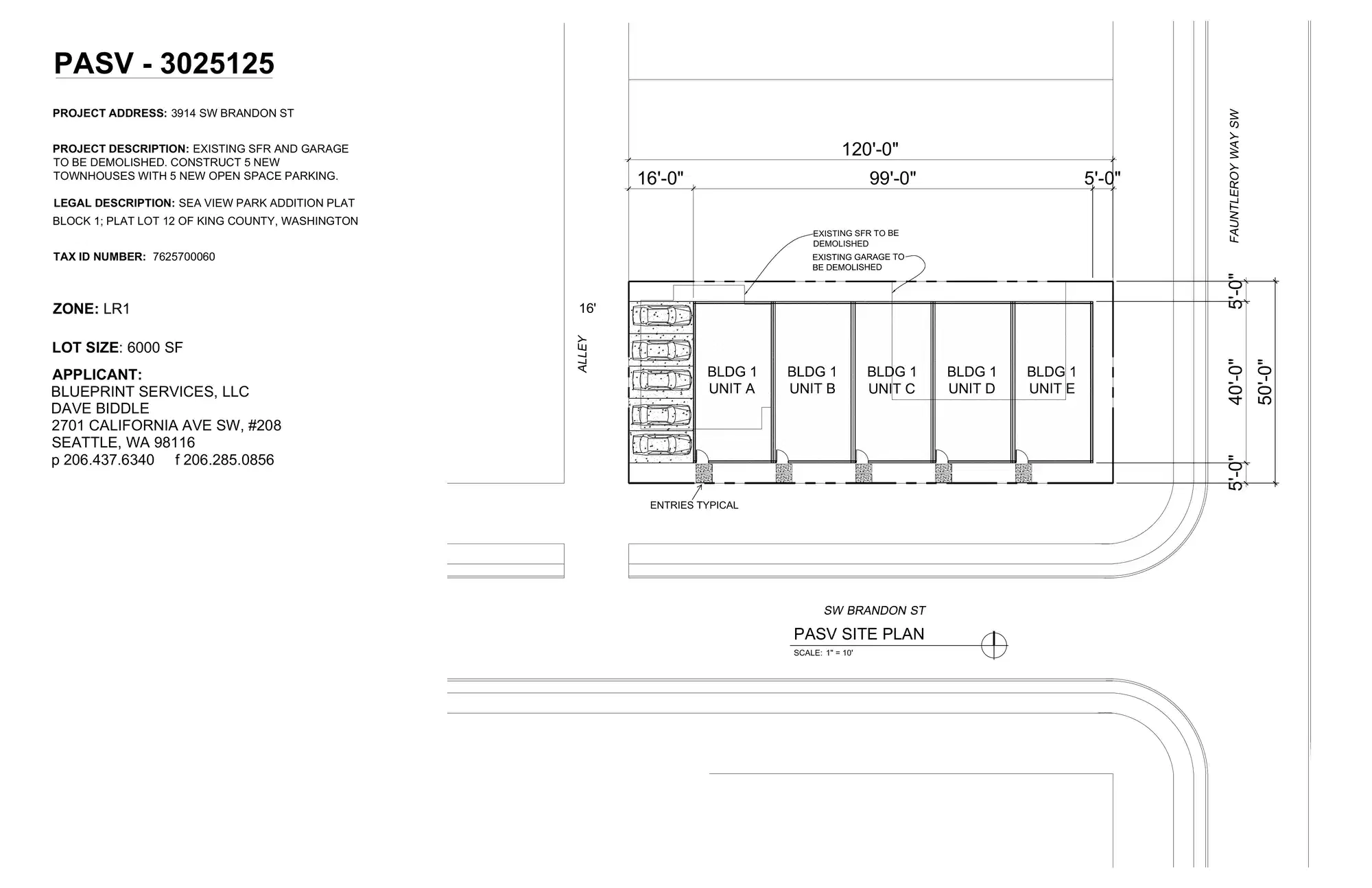 Site plan for 3914 SW Brandon St