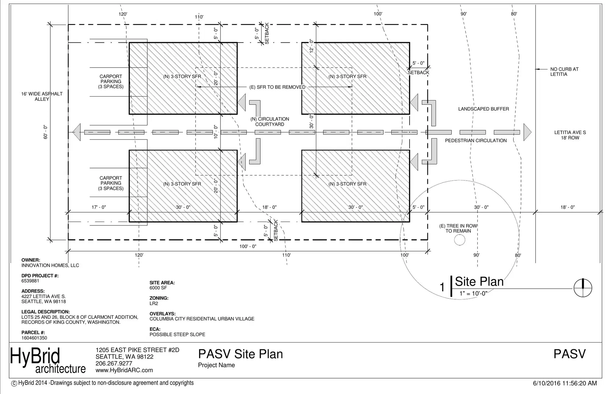 Site plan for 4225 B Letitia Ave S