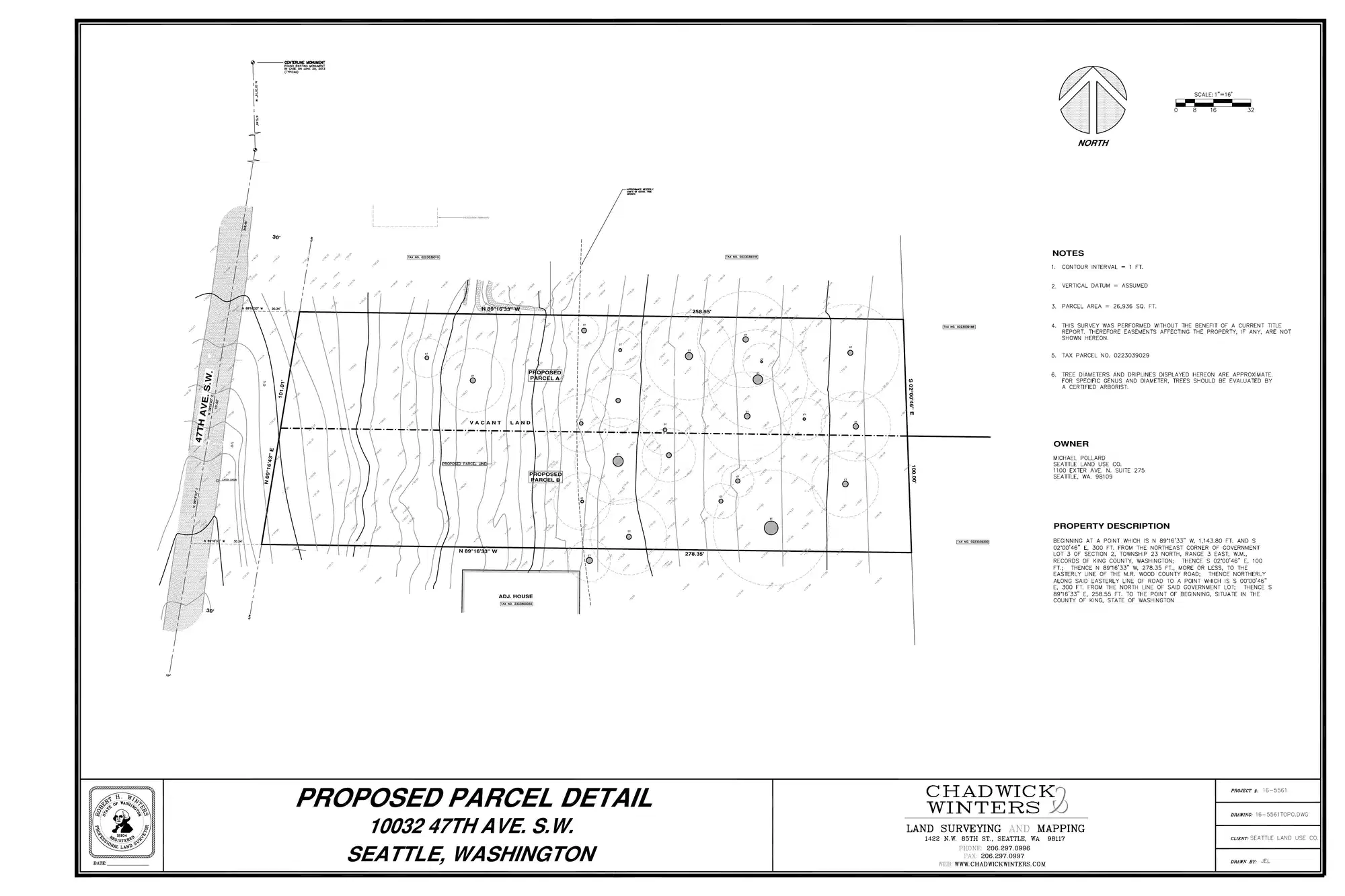 Site plan for 10032 47th Ave SW