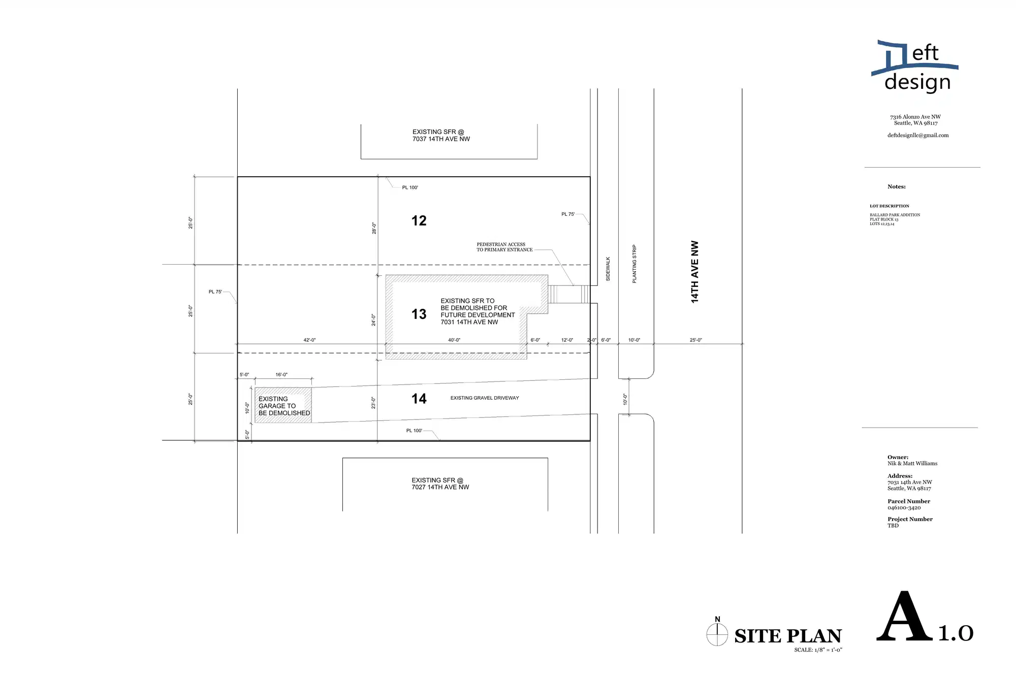 Site plan for 7033 14th Ave NW