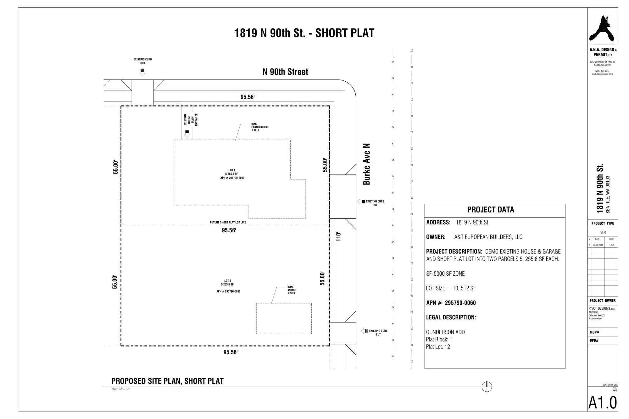 Site plan for 8851 Burke Ave N