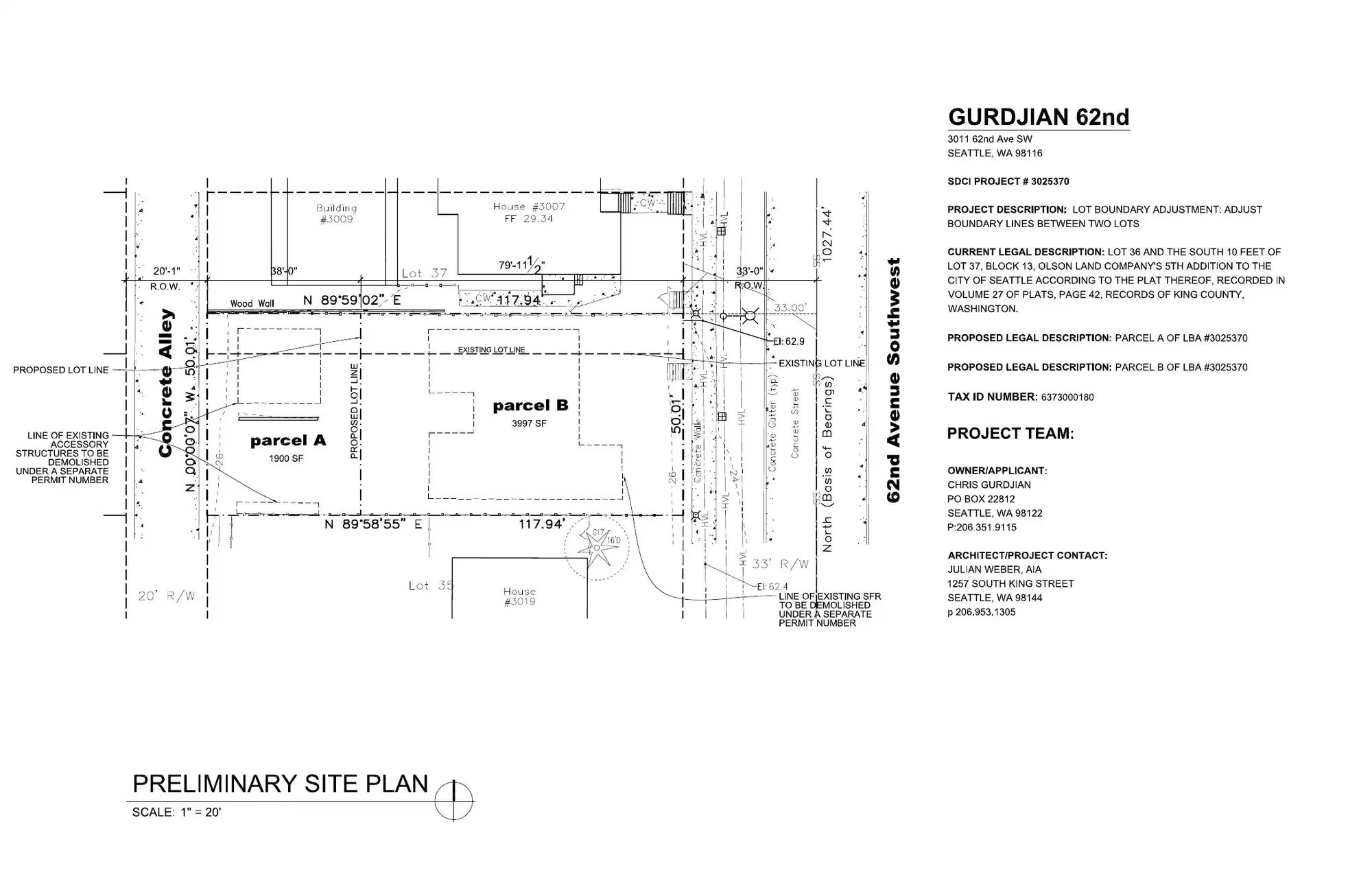 Site plan for 3011 62nd Ave SW