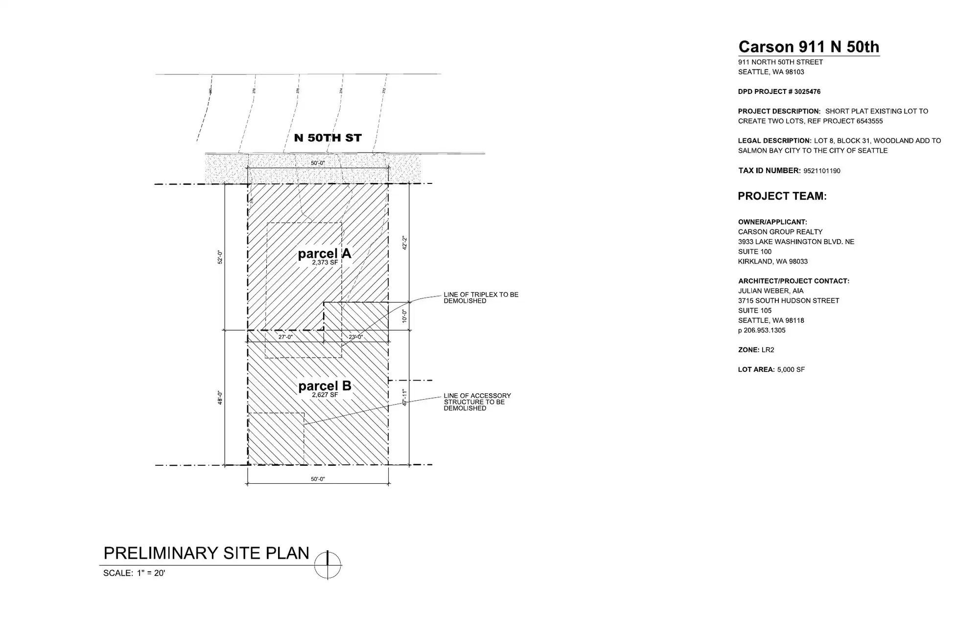 Site plan for 911 N 50th St