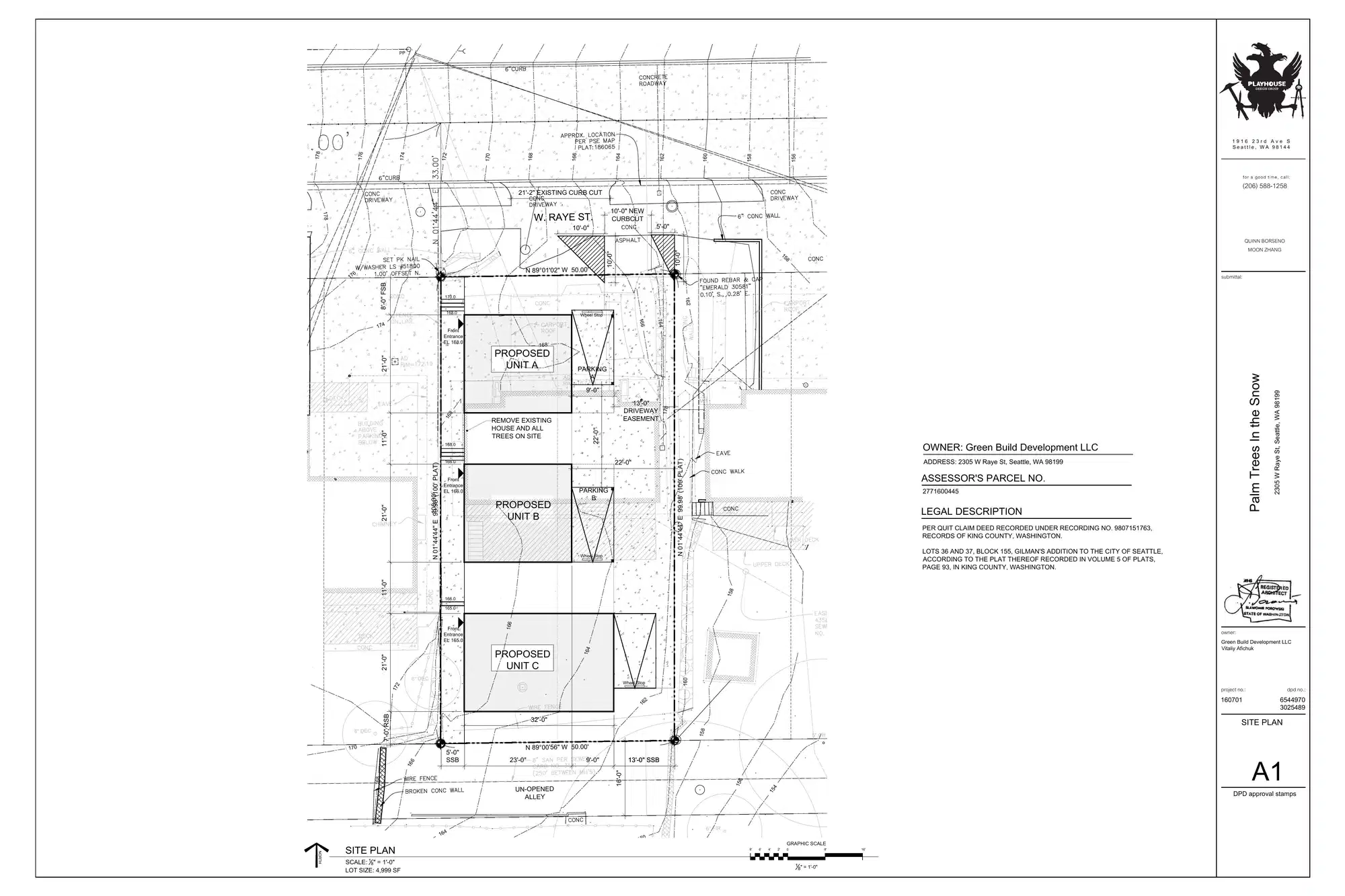 Site plan for 2309 W Raye St