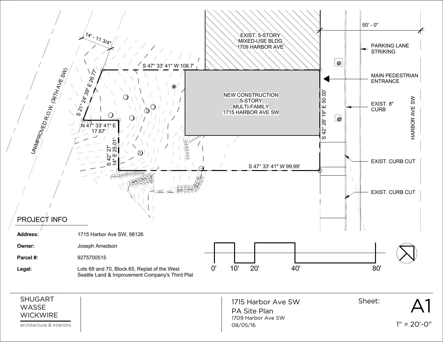 Site plan for 1709 Harbor Ave SW