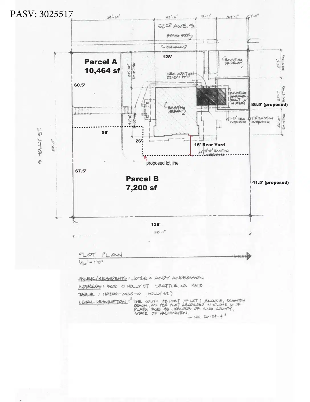 Site plan for 5206 S Holly St