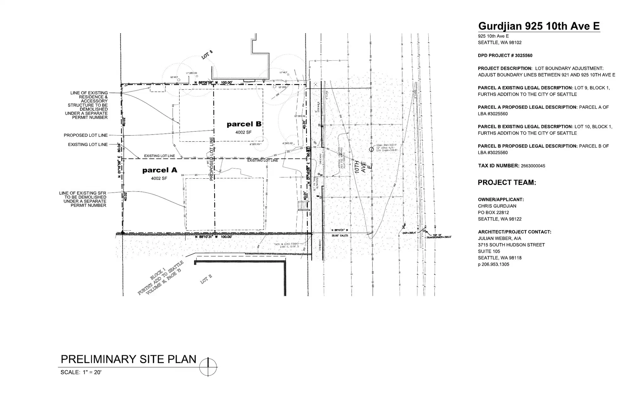 Site plan for 925 10th Ave E