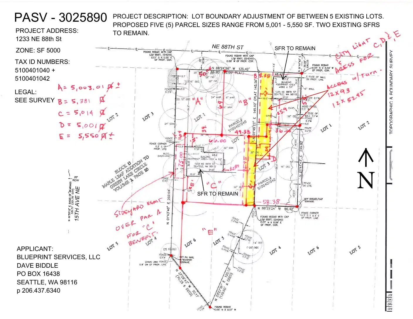 Site plan for 1227 NE 88th St