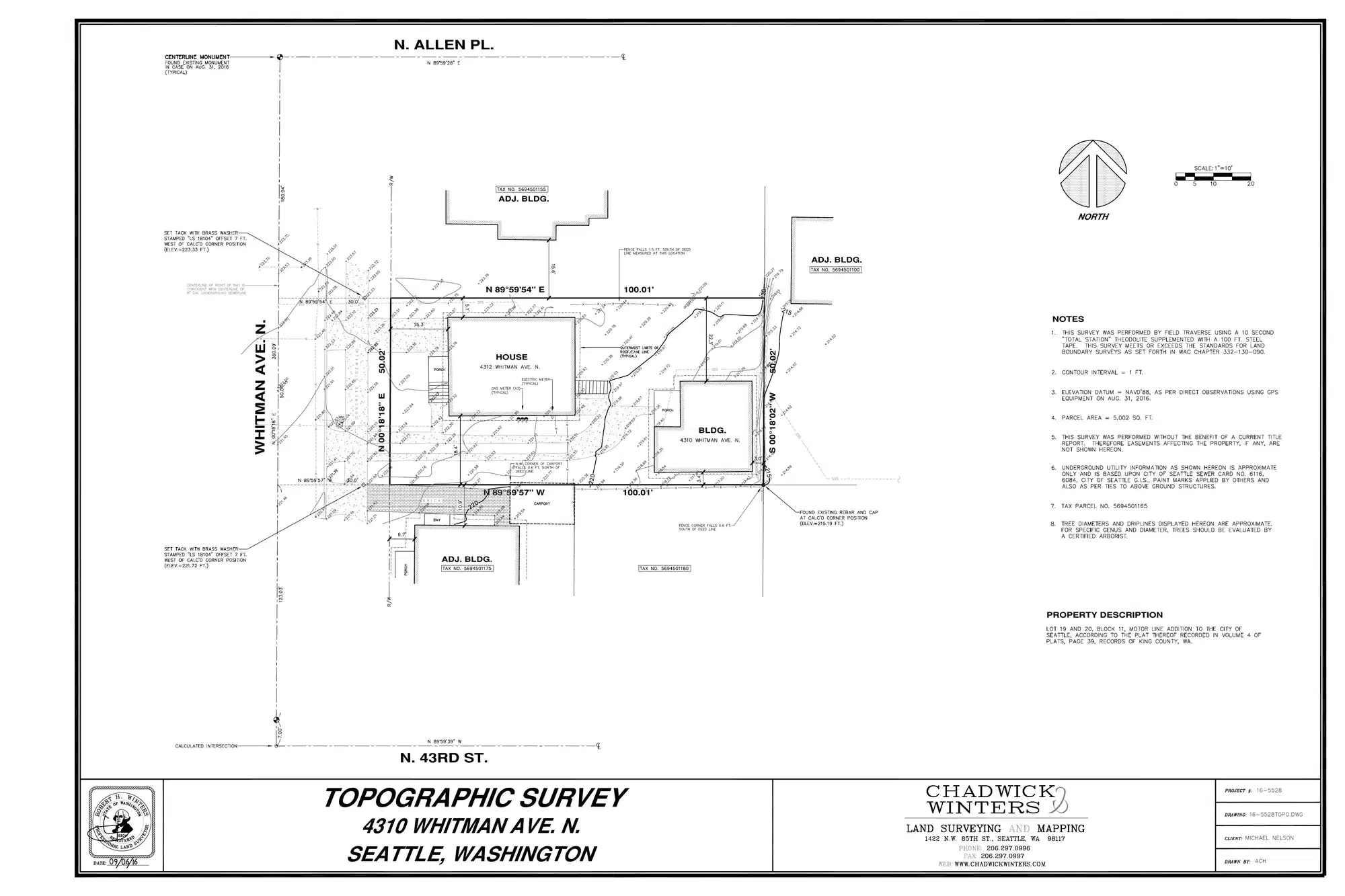 Site plan for 4310 Whitman Ave N