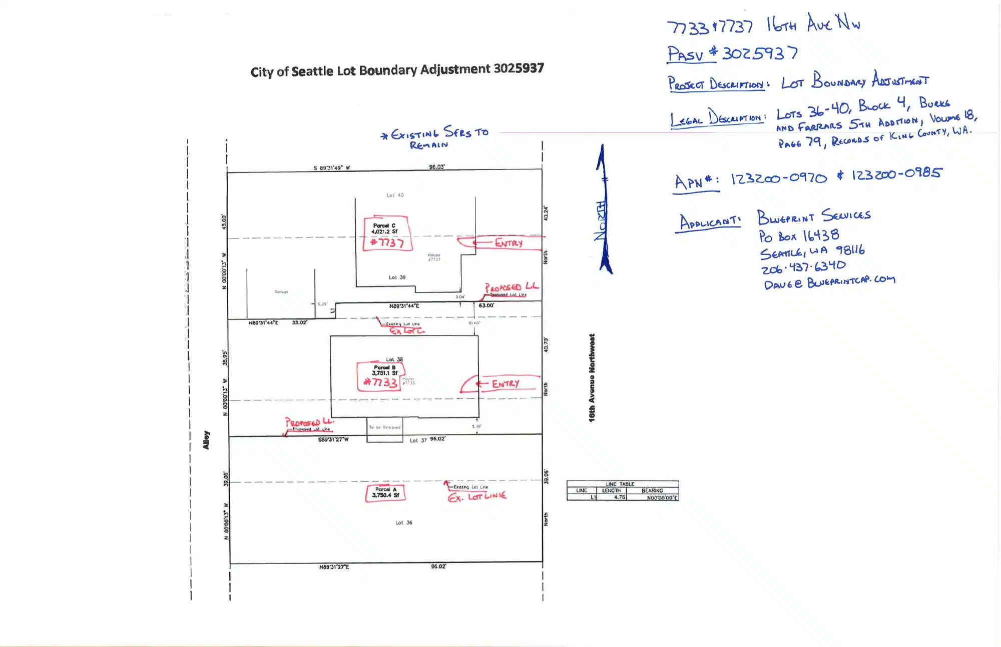 Site plan for 7733 16th Ave NW