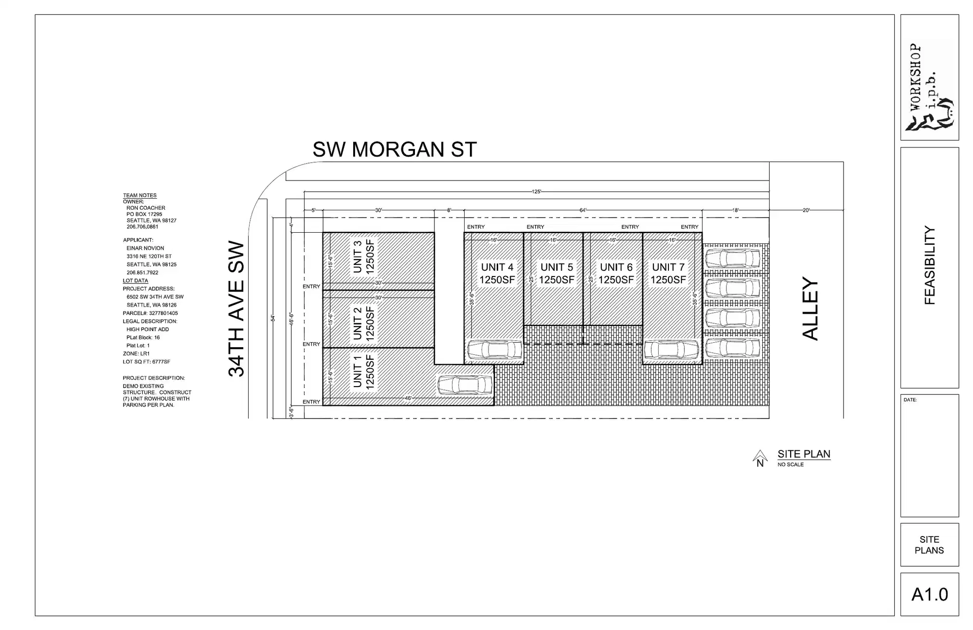 Site plan for 6502 34th Ave SW