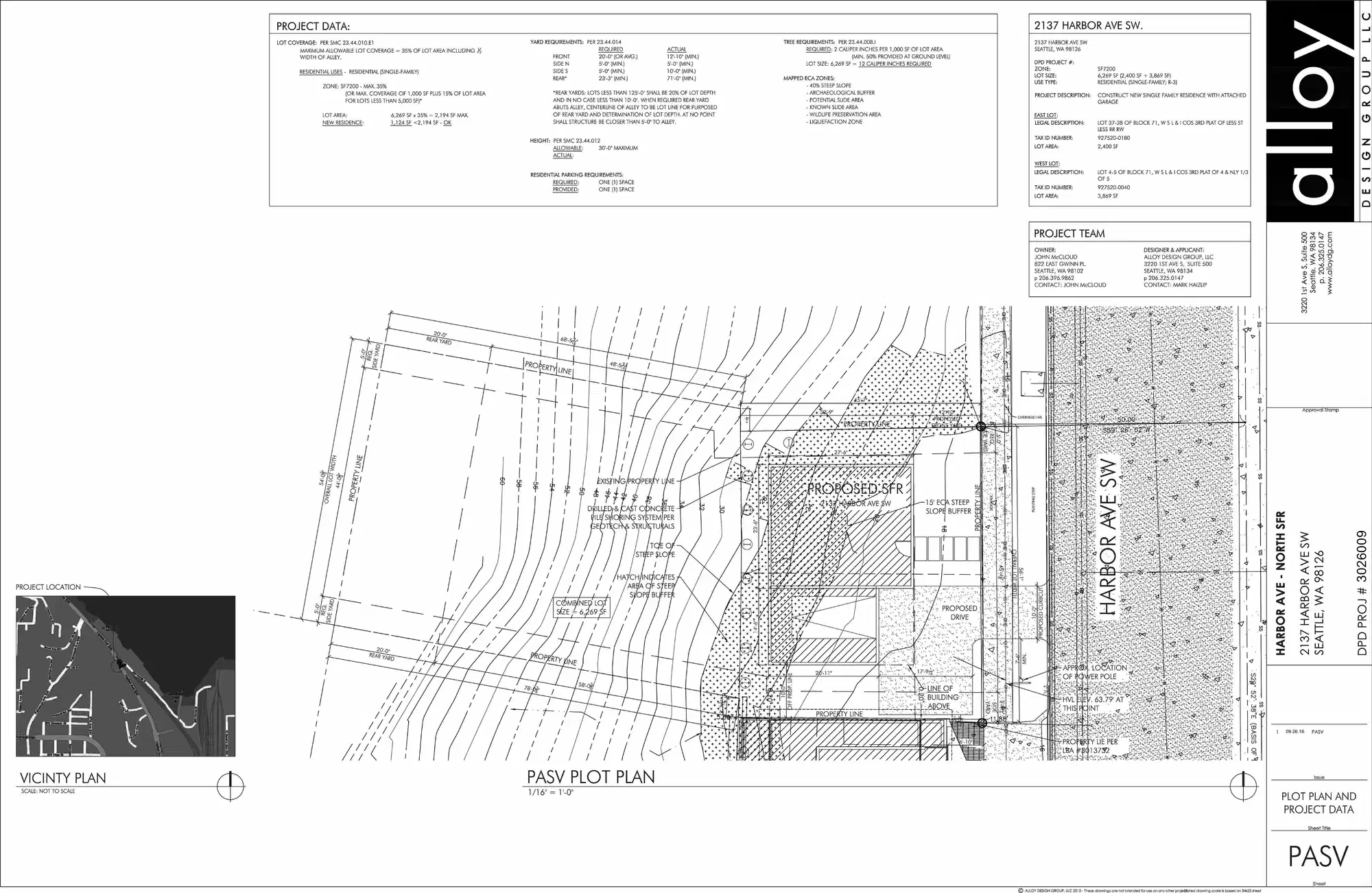 Site plan for 2137 Harbor Ave SW