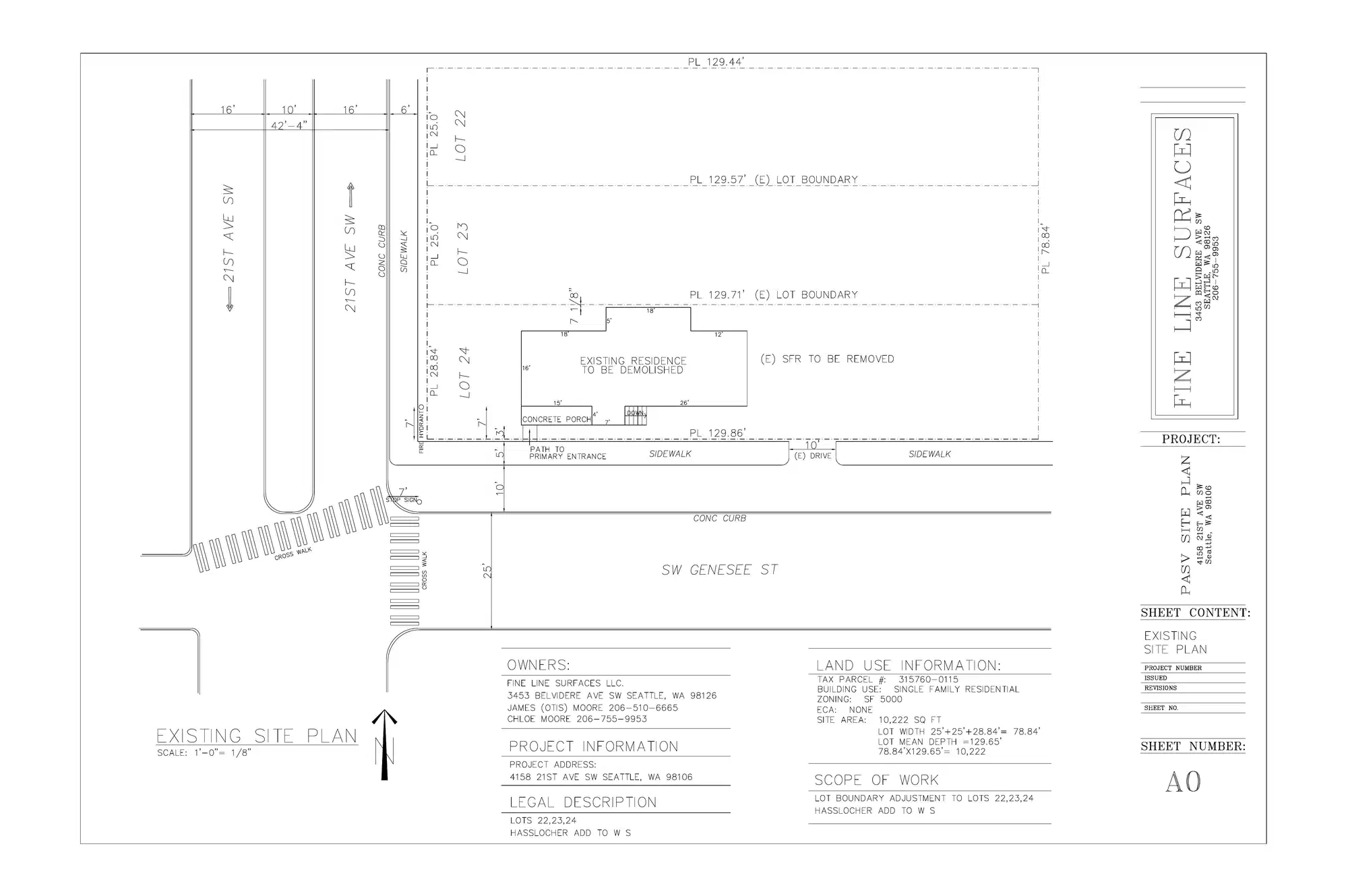 Site plan for 2024 SW Genesee St